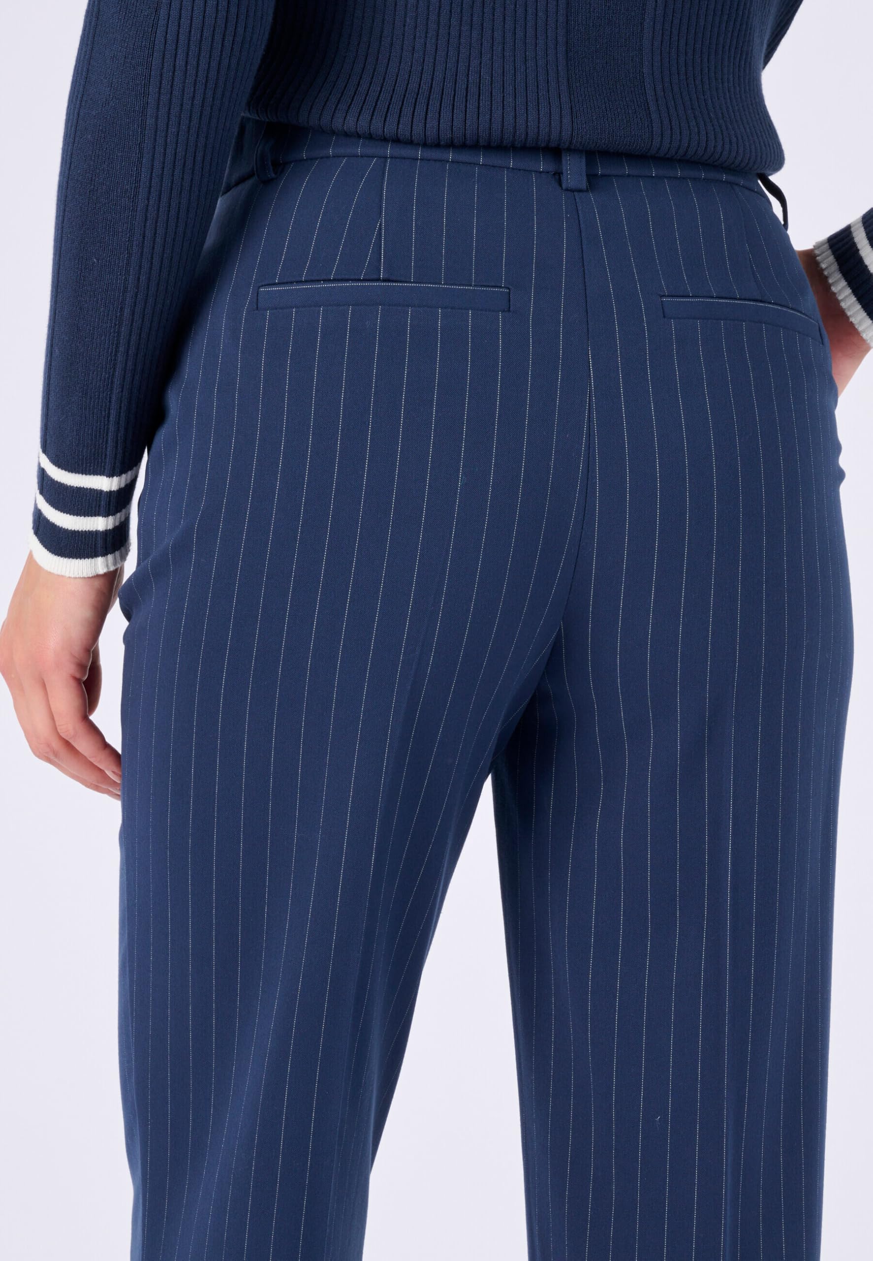 Damart Prêt-à-porter Pantaloni 7/8 Bi-Stretch donna blu marino gamba dritta