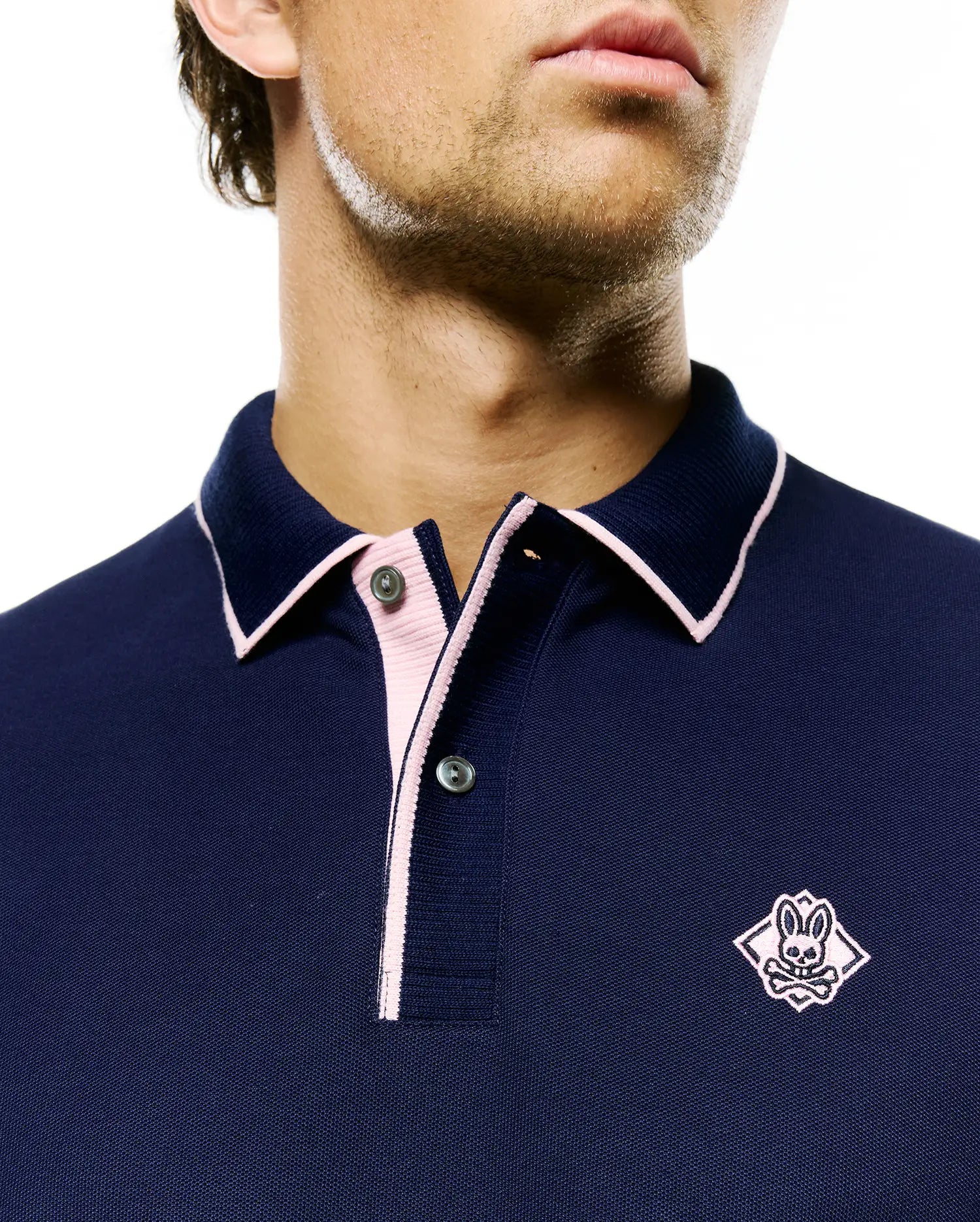 Psycho Bunny Men's Polos Robin Pima Piqué Polo polo blu