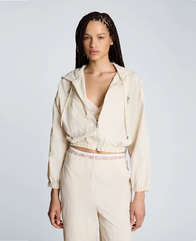 Kenneth Cole Reaction Clothing Zip Shoulder Hoodie felpa con zip Oyster