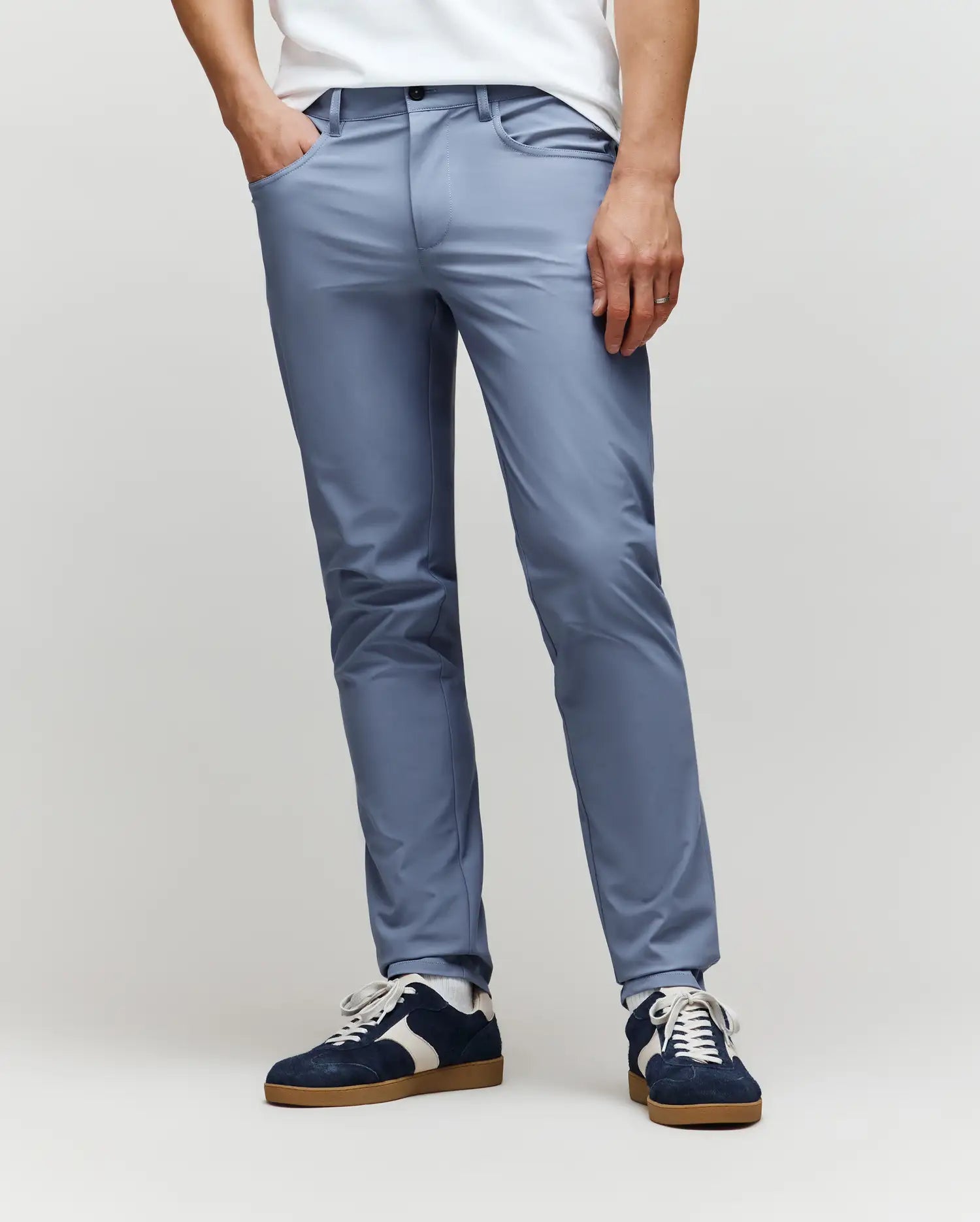 Psycho Bunny Men's Pants Maverick 10K Step Pant pantaloni blu 29–40 con portachiavi