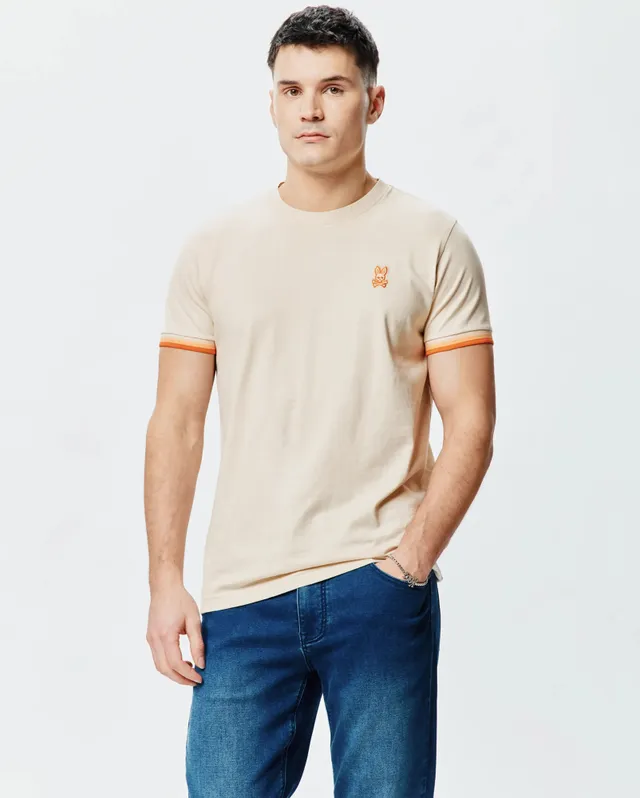 Psycho Bunny Holden Tee t-shirt beige XXS-XXXL in cotone Pima