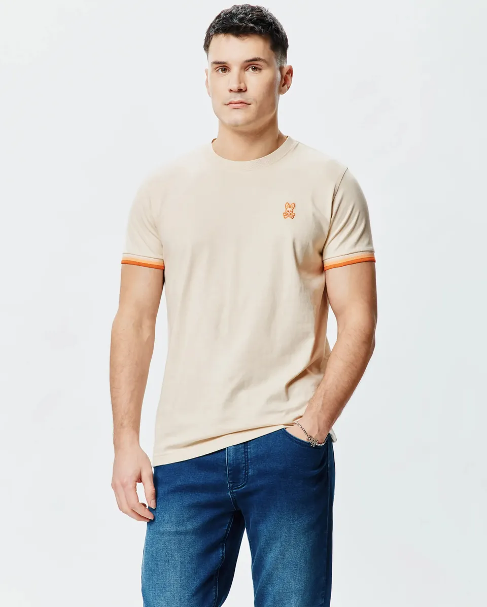 Psycho Bunny Holden Tee t-shirt beige XXS-XXXL in cotone Pima