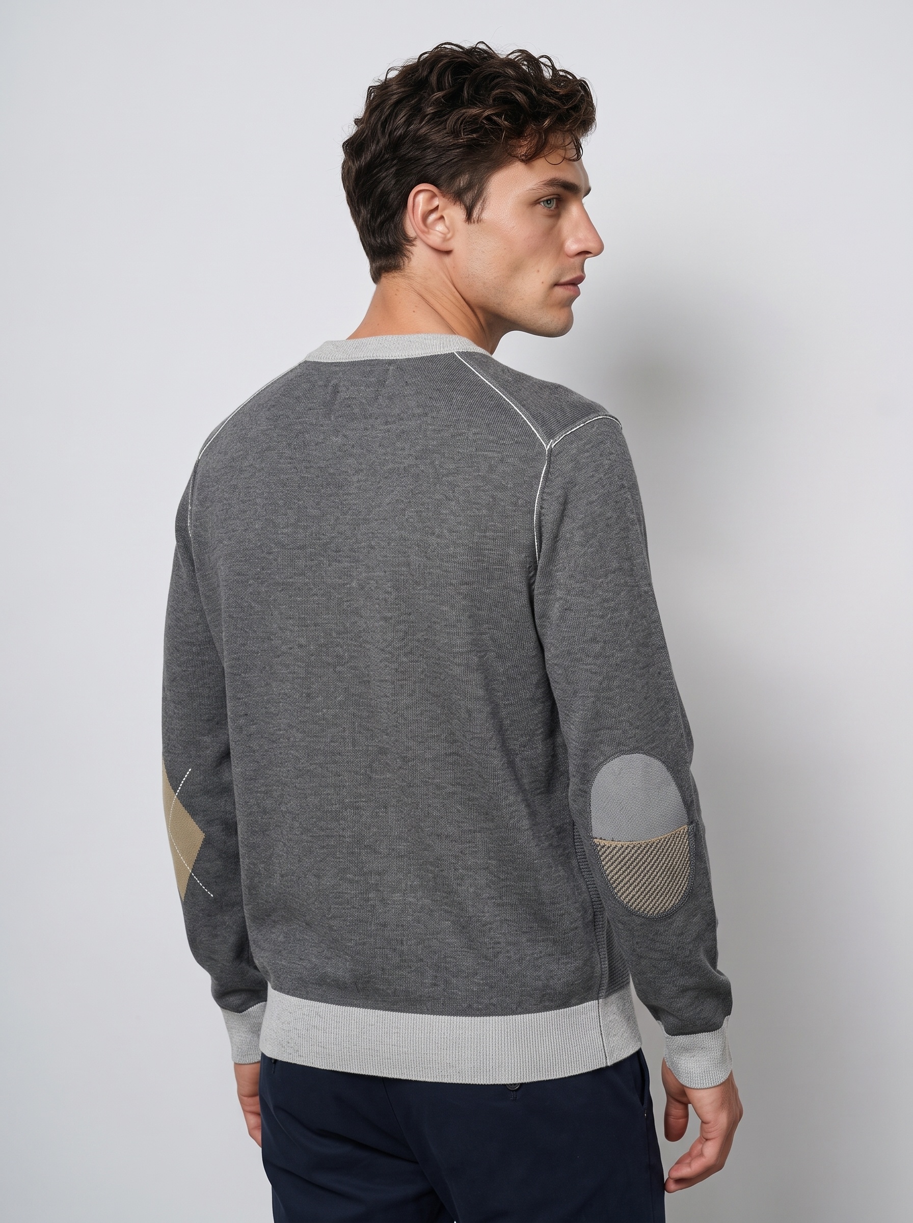 Markup Uomo Maglieria Maglione Girocollo Vanisé con Toppe