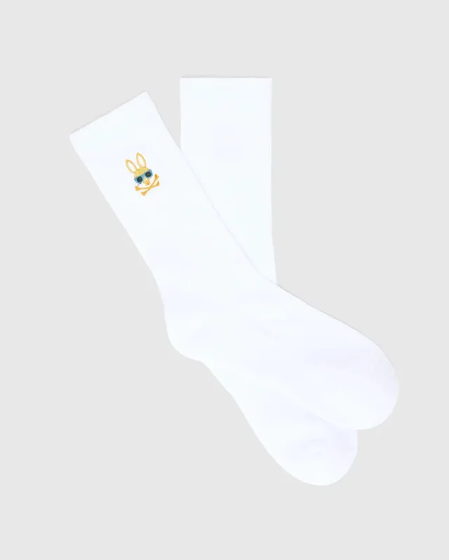 Psycho Bunny Accessories Men's Sunny Sport Sock calze bianche