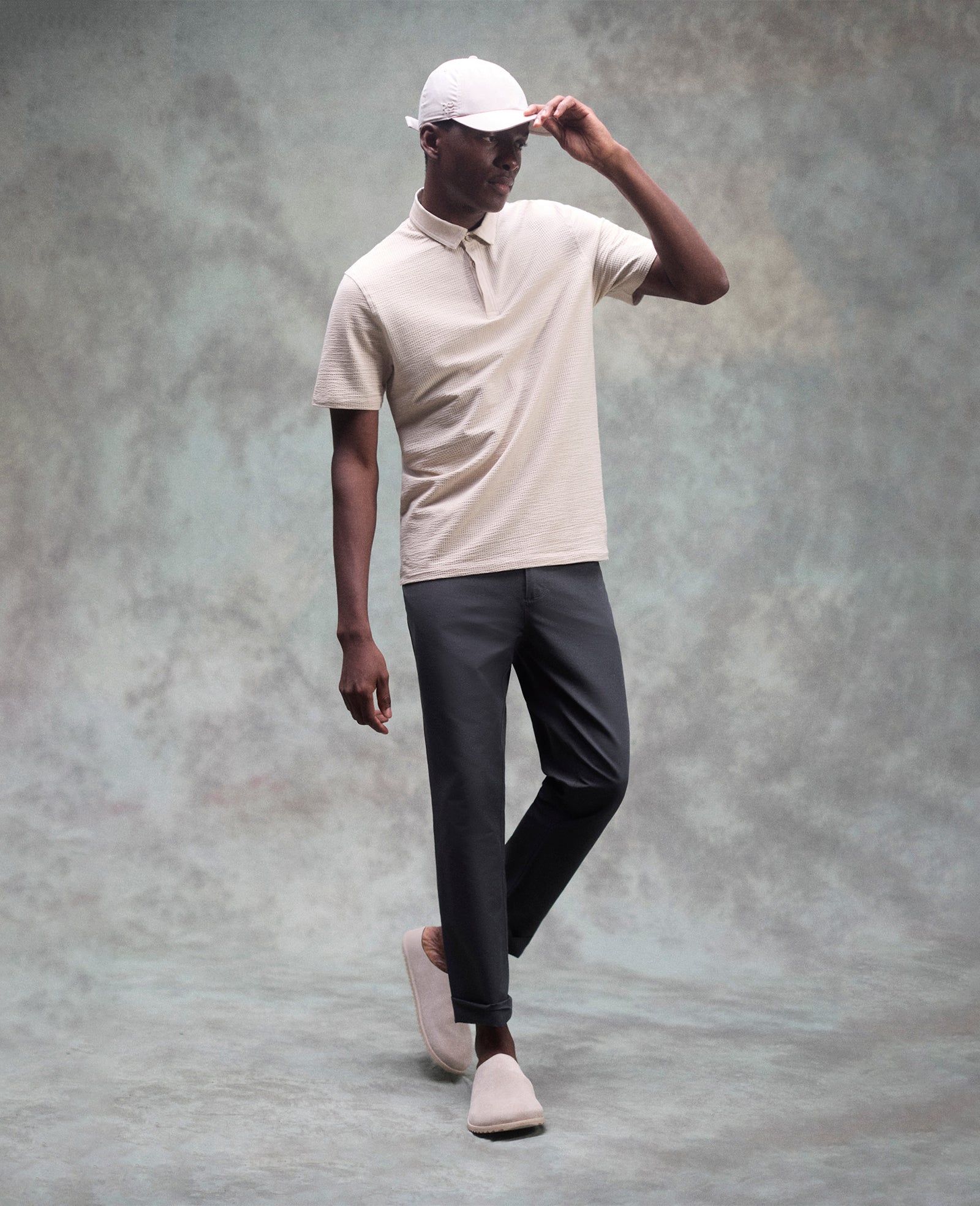 Kenneth Cole Reaction Clothing Mixed Media Polo polo uomo bianca