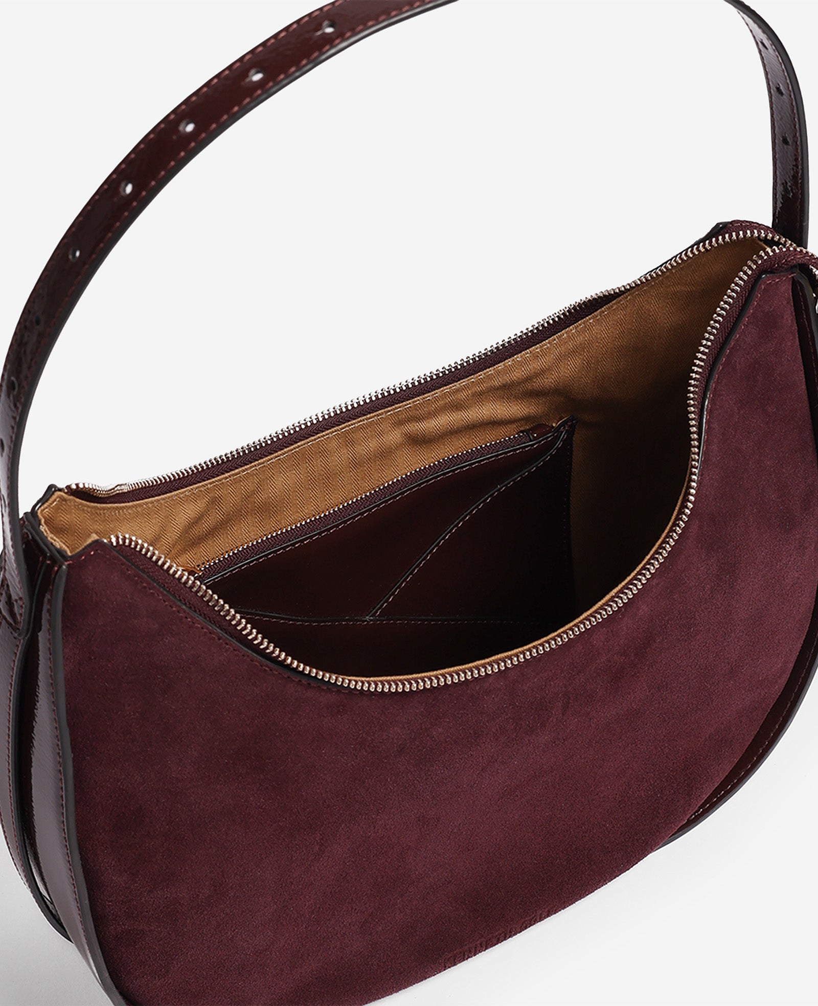 Kenneth Cole Reaction Bags Chelsea Medium Suede Hobo Bag borsa hobo prugna in pelle