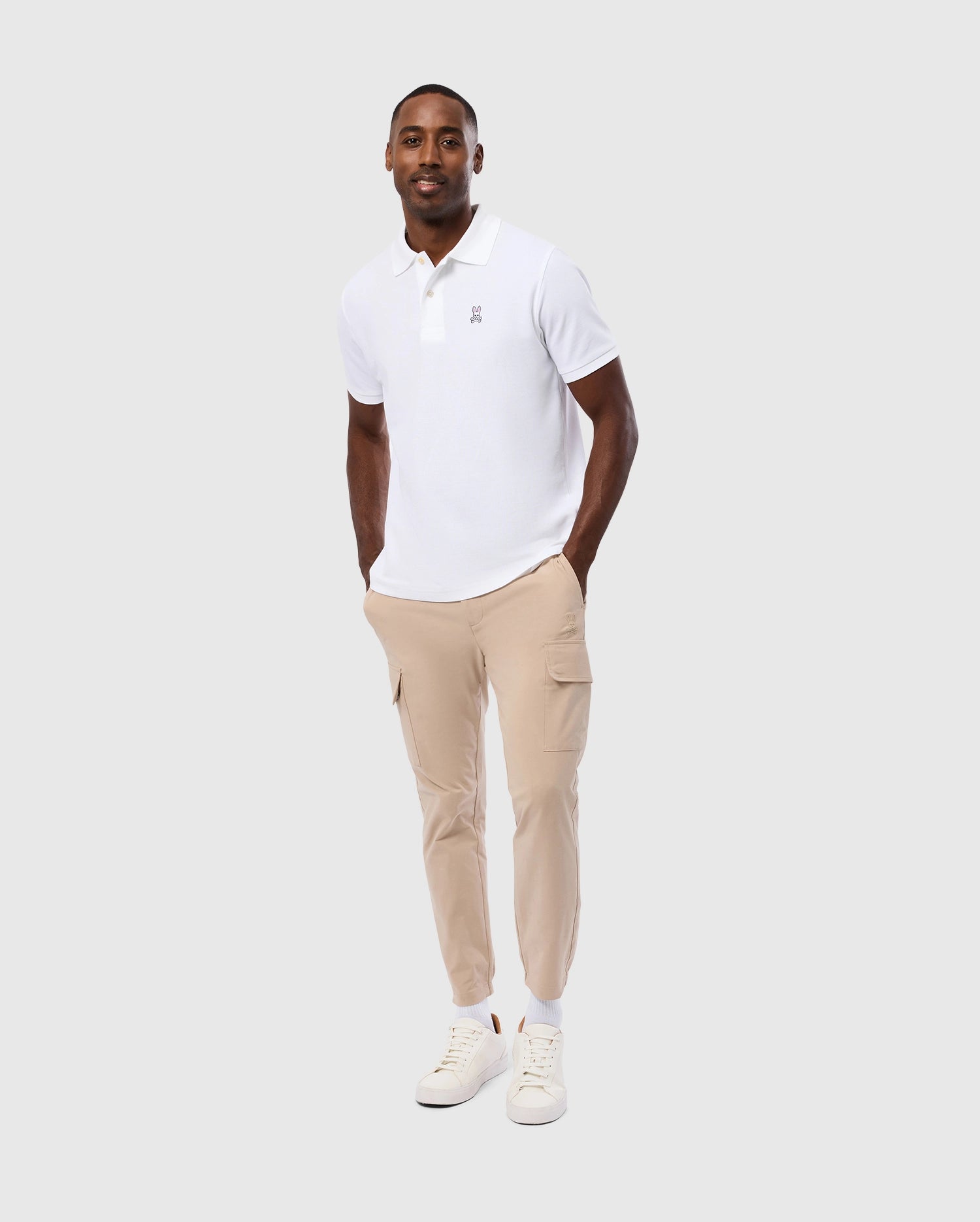 Psycho Bunny Men's Pants MENS LLOYD CARGO JOGGER 29 1/2 L B6P159B200 jogger 29 stone