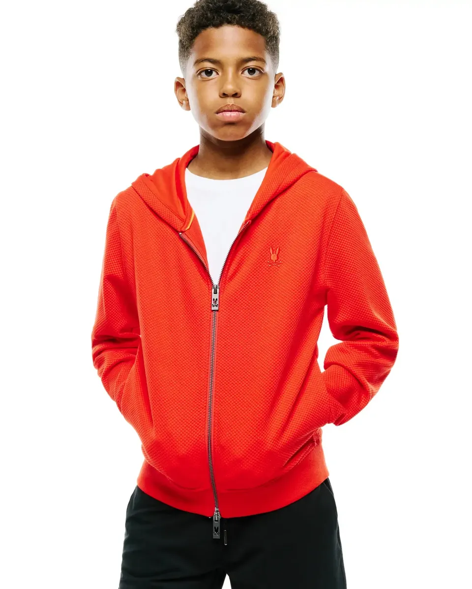 Psycho Bunny Kids Sweatshirts & Hoodies KIDS MARC FULL-ZIP HOODIE KT0500082 felpa rossa