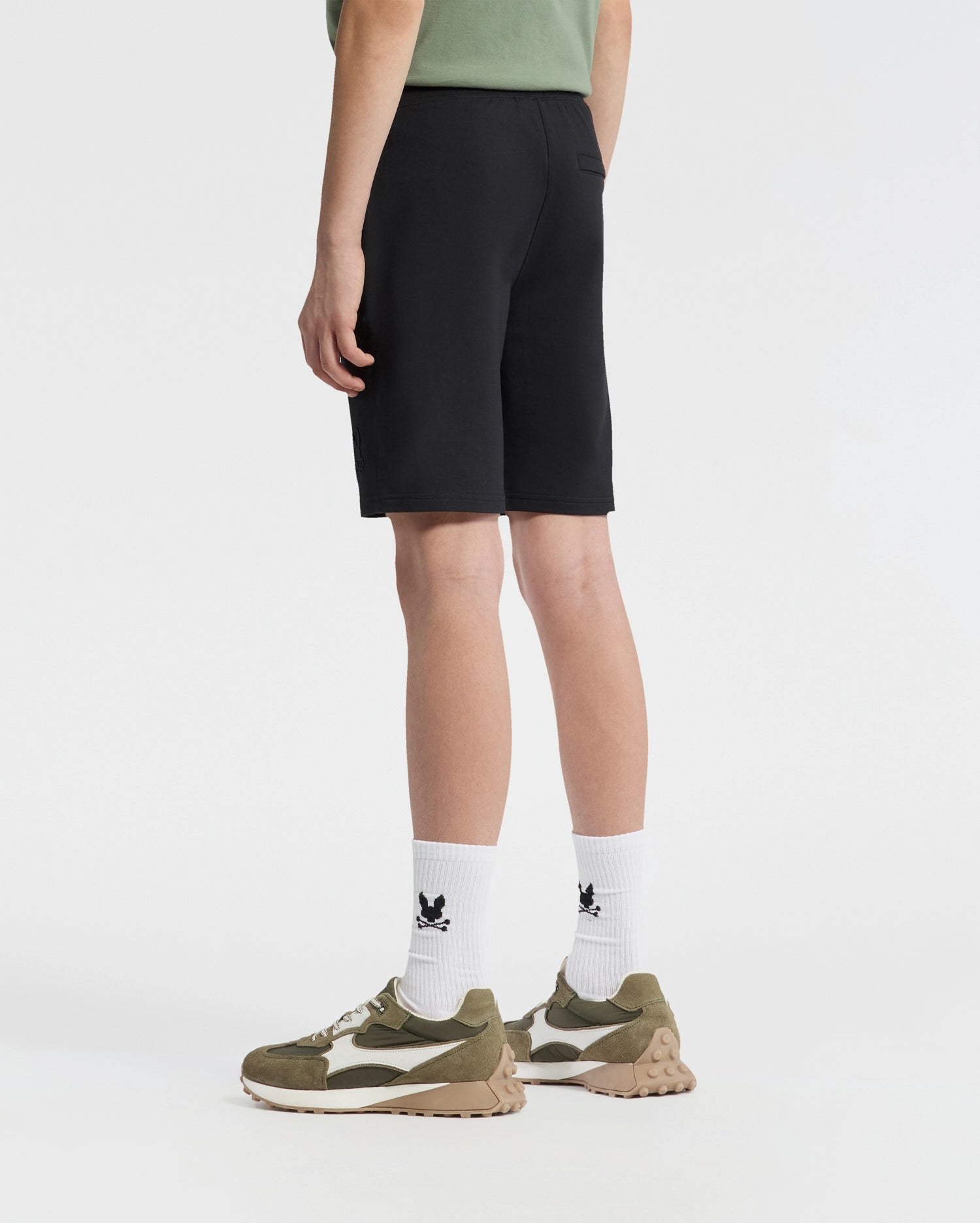 Psycho Bunny Kids Bottoms Levanzo pantaloncini neri in French Terry