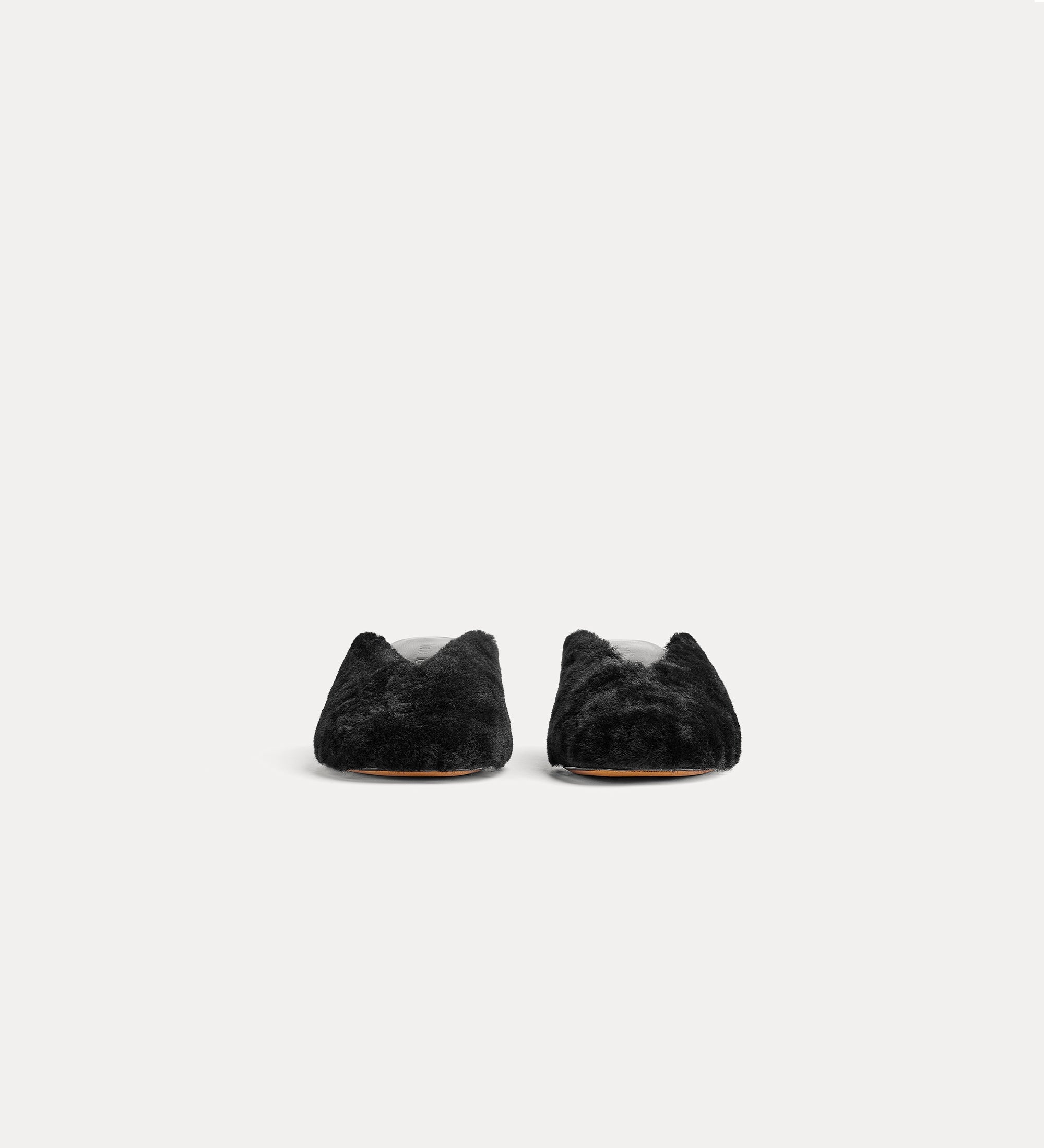 Forte Scarpe sabot in montone nero tacco metallico
