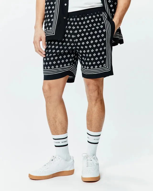 Psycho Bunny Men's Shorts Nick Tencel Short 7" MB0700026 bermuda nera Tencel