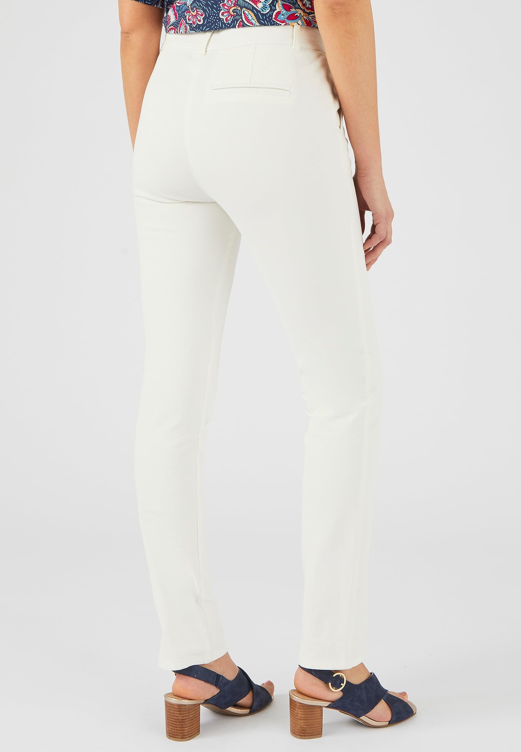 Damart Prêt-à-porter Pantaloni Bi-Stretch Effetto Pancia Piatto pantaloni bianchi taglia 40