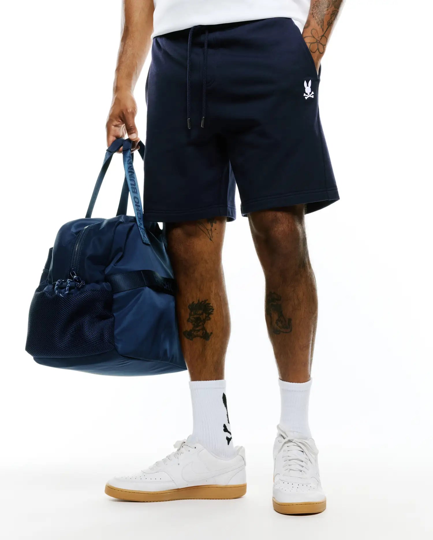 Psycho Bunny Men's Shorts MEN'S GABE FRENCH TERRY SWEATSHORTS 7 1/2 MB0900078 blu