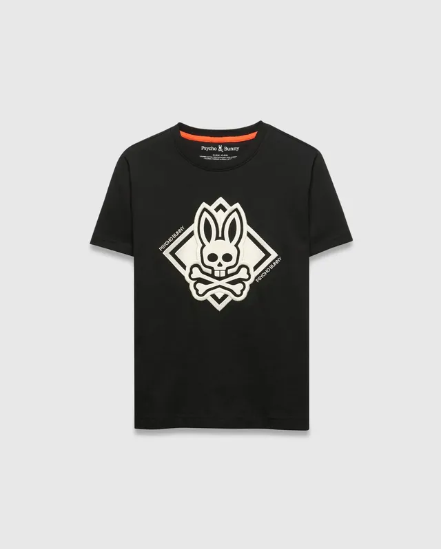 Psycho Bunny Kids Tees Tobias Graphic Tee maglietta nera cotone Pima