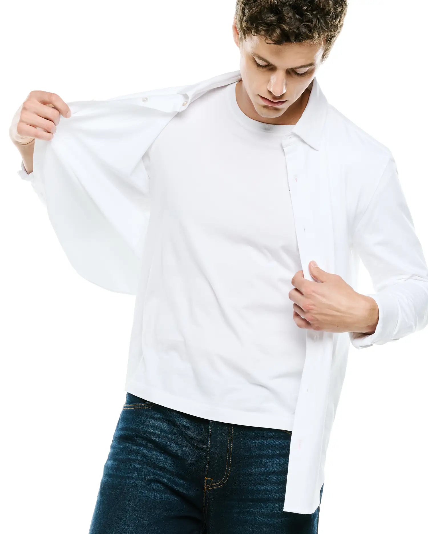 Psycho Bunny Men's Shirts Jim Jersey Knit Shirt camicia bianca XXS–XXXL elasticizzata
