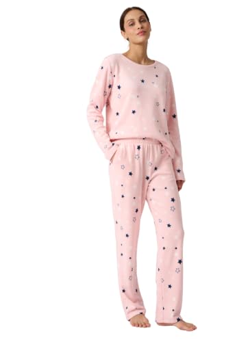 Damart Homewear Thermolactyl pigiama donna blu marino stampato