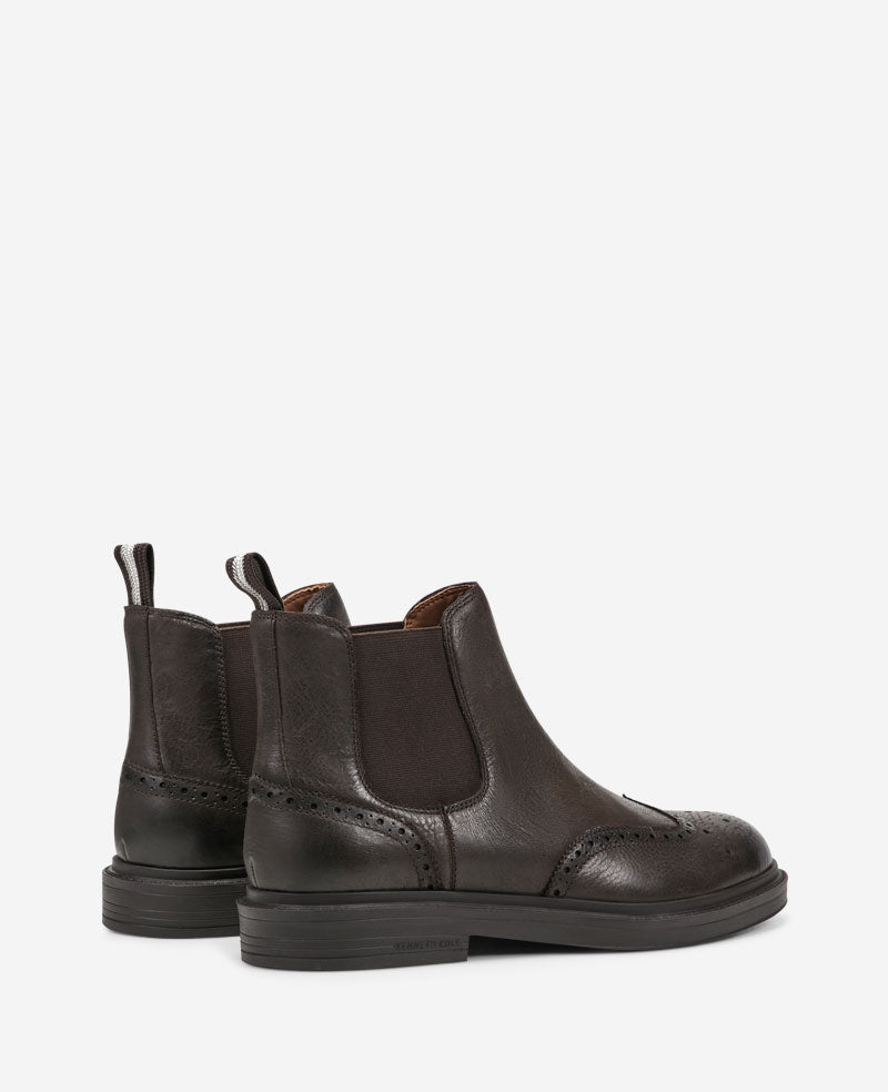 Kenneth Cole Reaction Shoes Frank Double Gore Wingtip Chelsea Boot stivaletti mocha