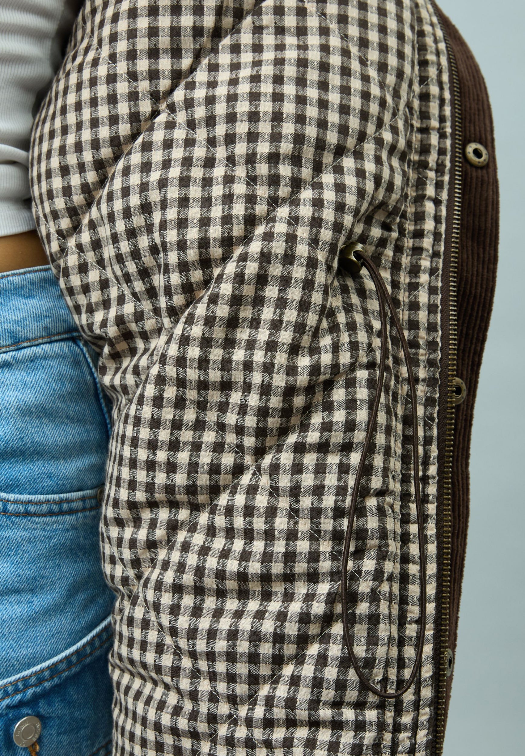 House Of Sunny Women's Jackets CORDUROY FUNNEL NECK JACKET giacca in velluto a coste marrone