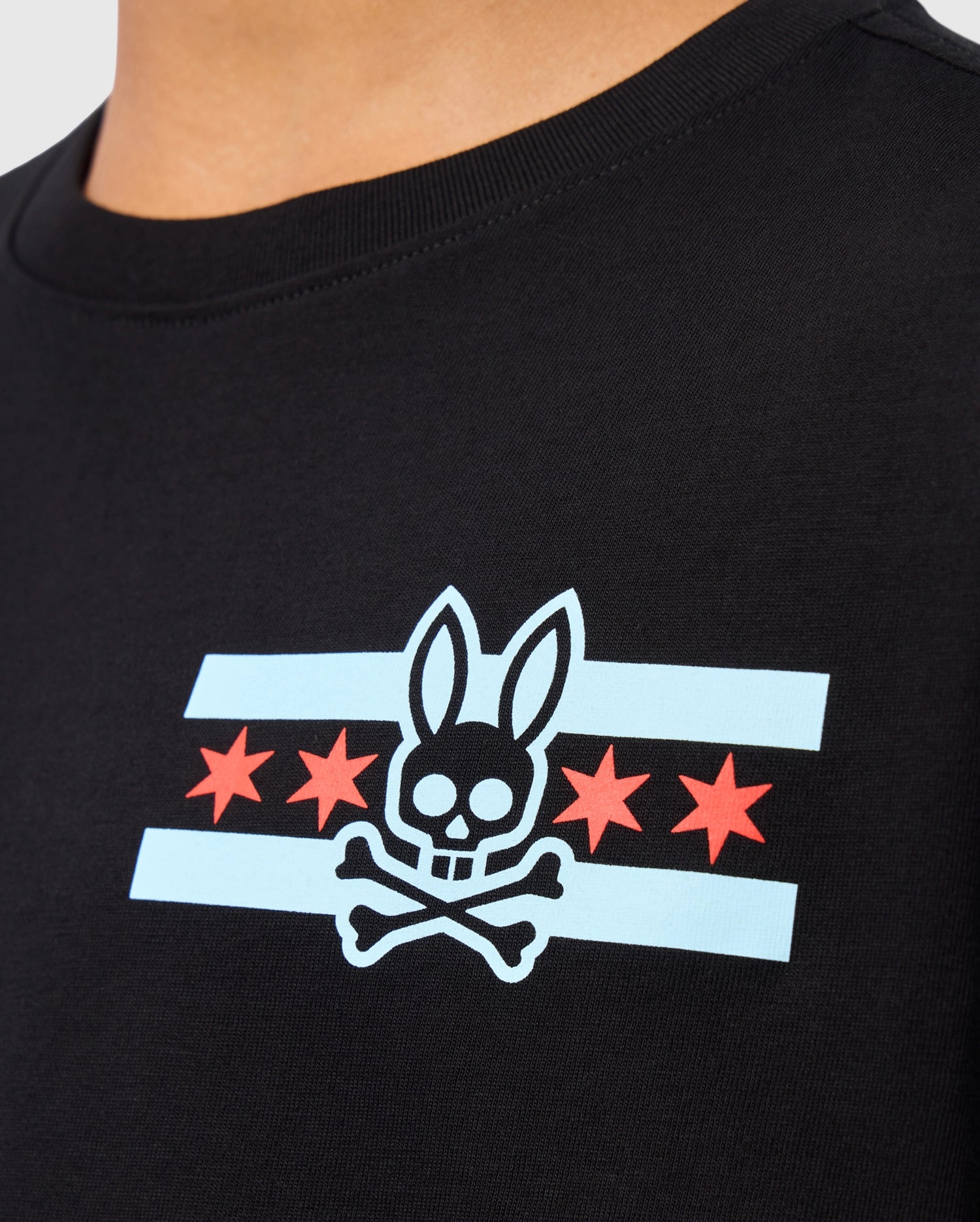 Psycho Bunny Kids Tees Chicago City Tee B0U551W1PC maglietta nera