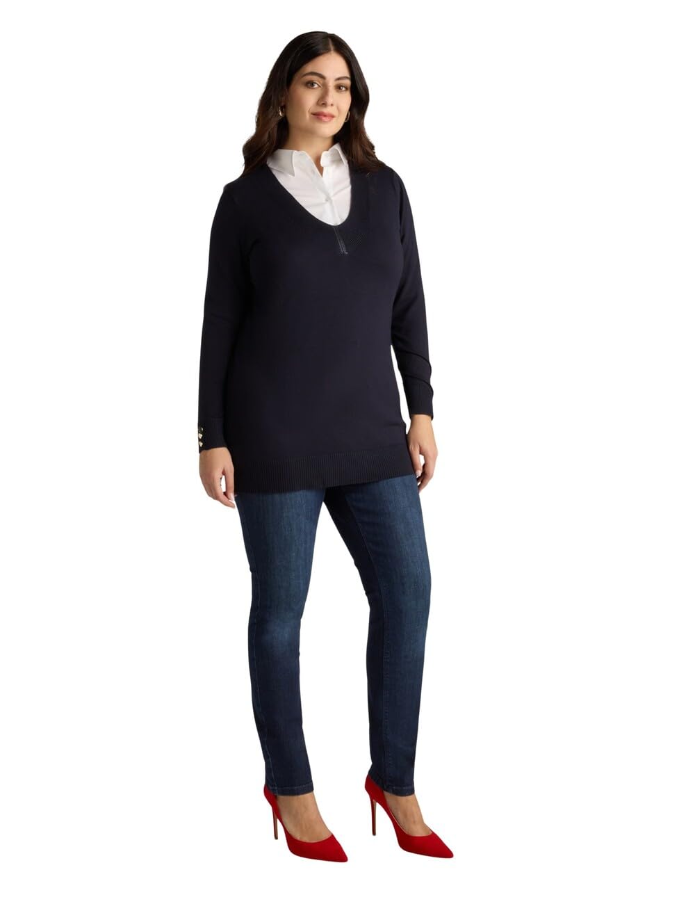 Fiorella Rubino Jeans Jeggings Lavaggio Dark Blue jeggings taglia 48 Plus senza zip