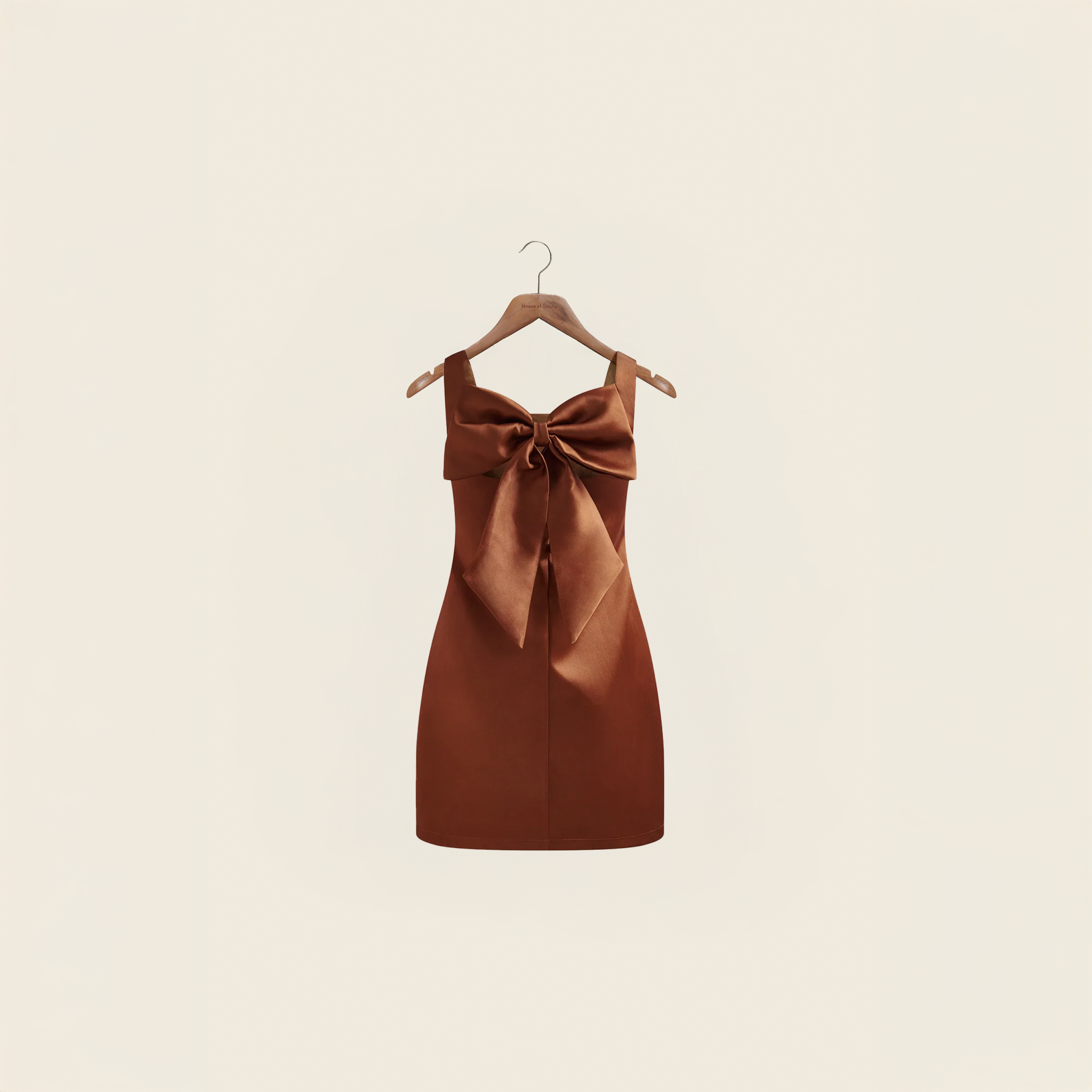 House Of Sunny Women's Dresses The Mini Satin Shift vestito mini marrone