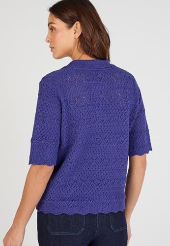 Damart Prêt-à-porter Maglione collo a polo traforato 38-40 cotone
