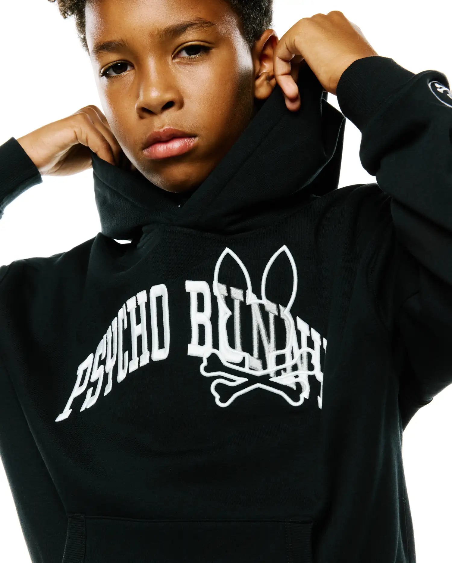 Psycho Bunny Kids Sweatshirts & Hoodies Nathaniel Relaxed Hoodie felpa nera