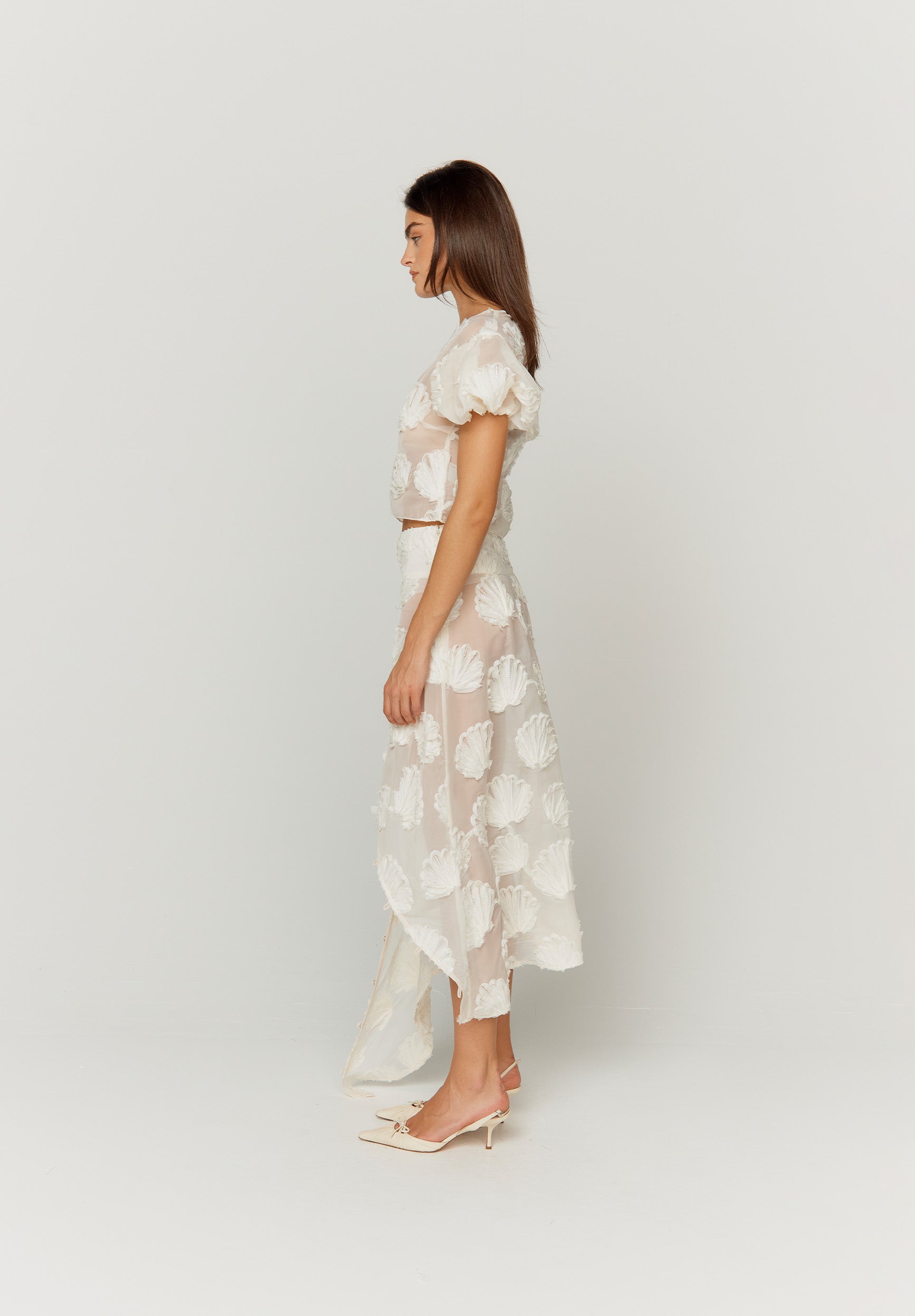 House Of Sunny Women's Skirts SCATTERED SHELLS APPLIQUE SKIRT gonna taglie UK 6-18 vita bassa