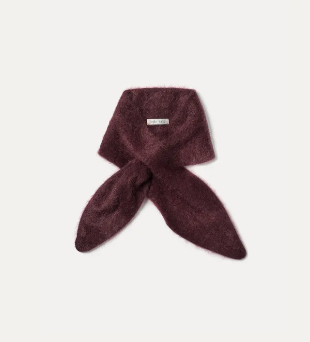 Forte cappelli e sciarpe sciarpa Ascot in puro cashmere marrone