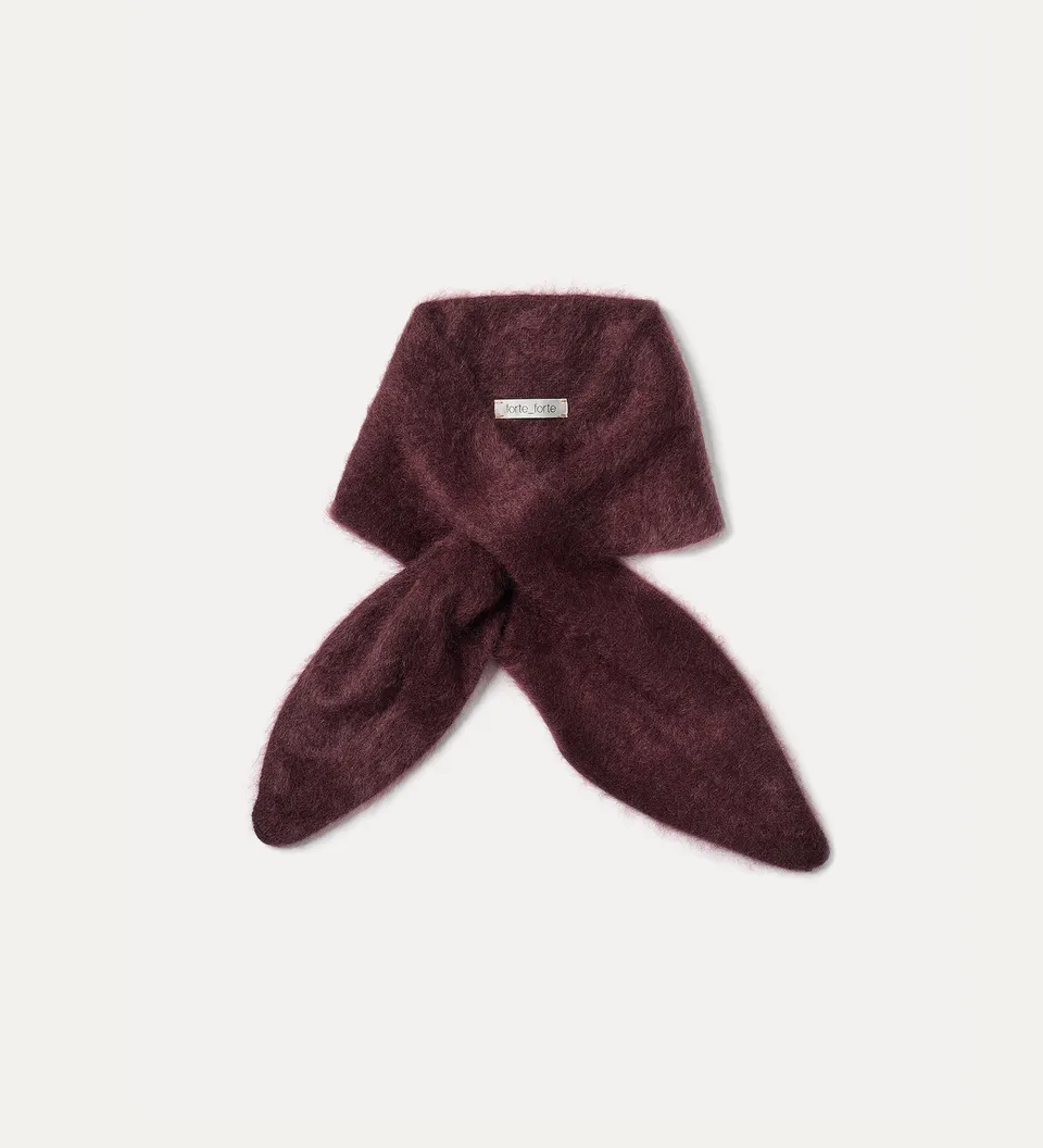 Forte cappelli e sciarpe sciarpa Ascot in puro cashmere marrone