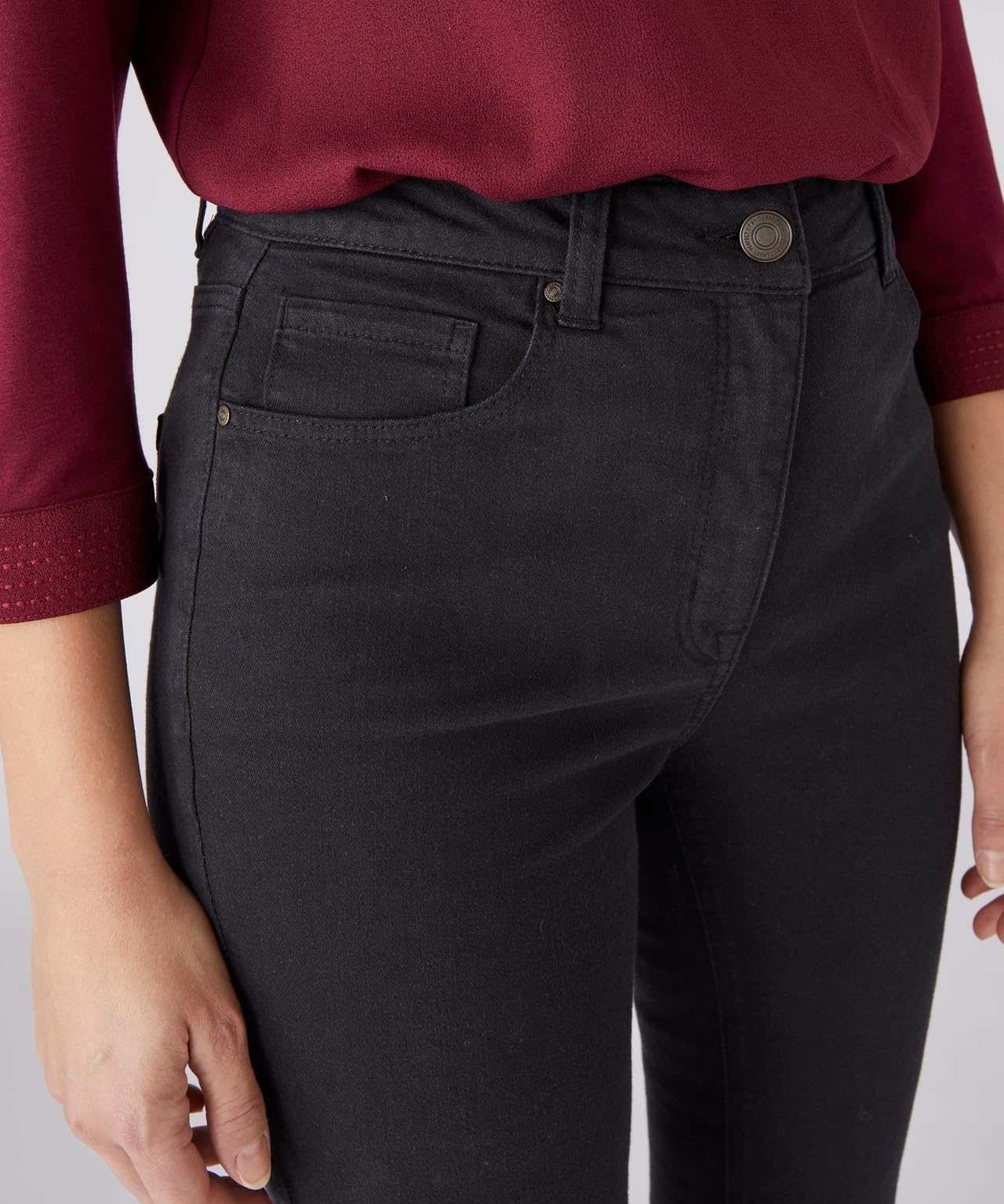 Damart Prêt-à-porter Slim Vita Alta Stretch pantaloni neri 40 aderenti