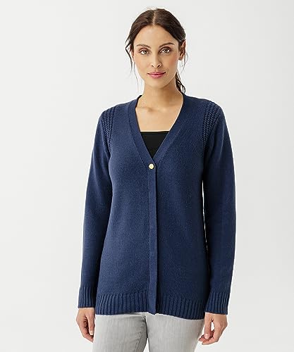 Damart Prêt-à-porter gilet tinta unita con bottoni blu marino 38