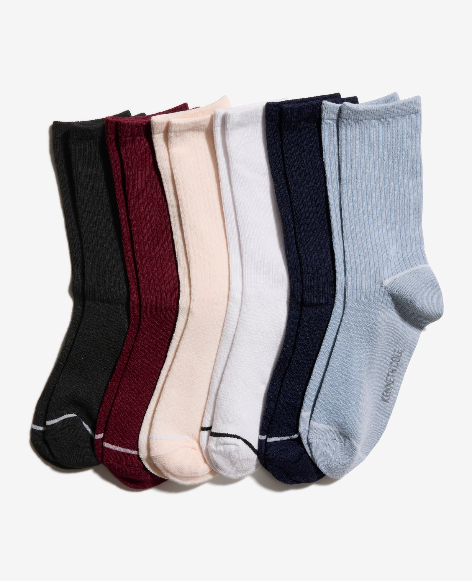 Kenneth Cole Reaction Clothing Fine Rib-Diamond Texture Crew Socks 6-Pack calze blu Xenon Blue 4-10 comfort