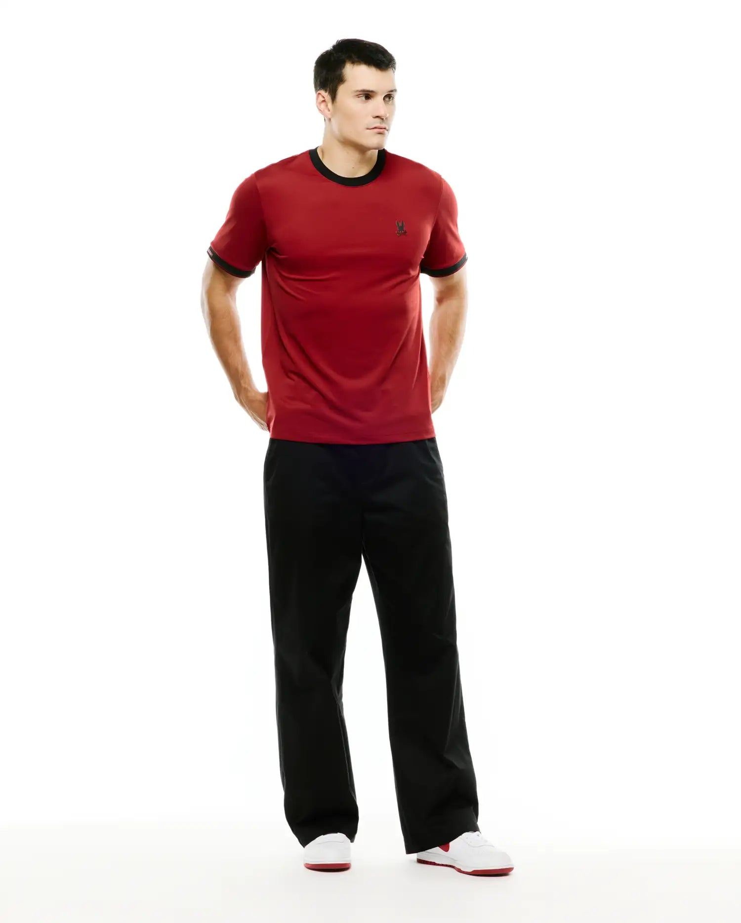 Psycho Bunny Men's Tees Edmonds Chest Bunny Sport Tee t-shirt sport uomo rossa slim