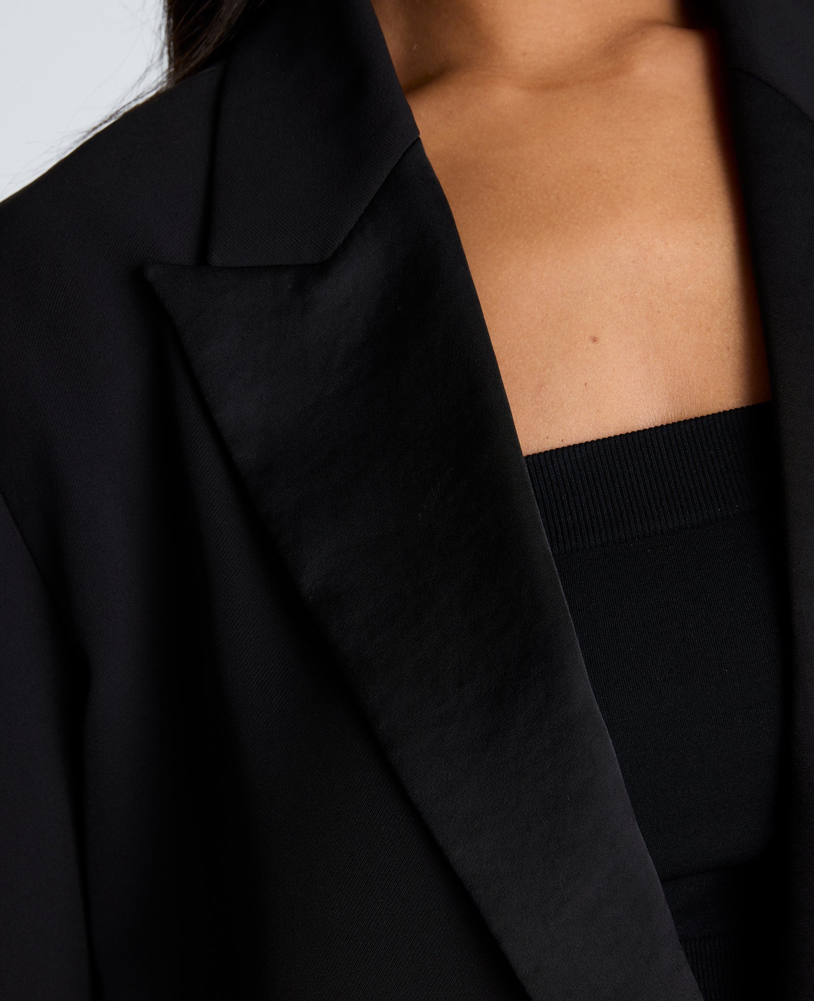 Kenneth Cole Reaction Clothing Boyfriend Jacket with Contrast Lapel giacca nera