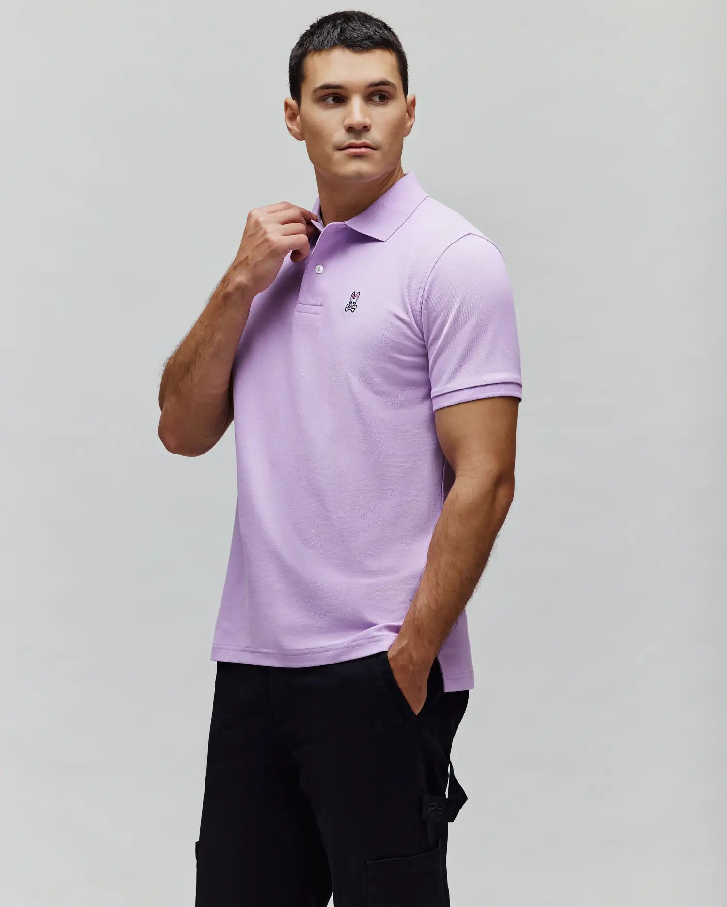 Psycho Bunny Men's Polos B6K001F200 polo Lavendula 100% cotone Pima