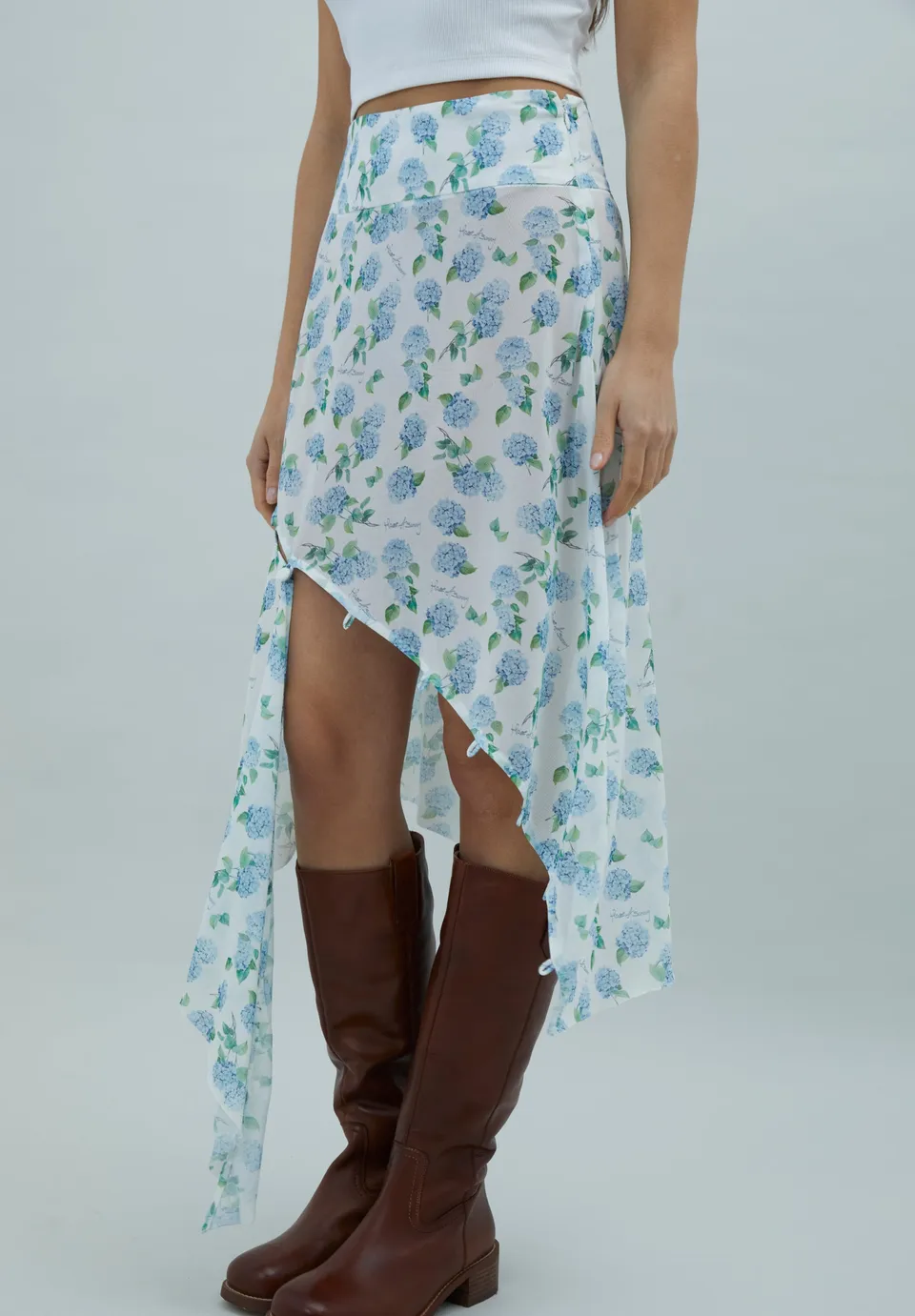 House Of Sunny Women's Skirts Hydrangea Asymmetric Mesh Skirt gonna