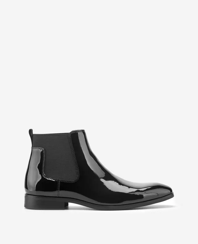 Kenneth Cole Reaction Shoes Hulard2 Chelsea Boot stivaletti neri lucidi