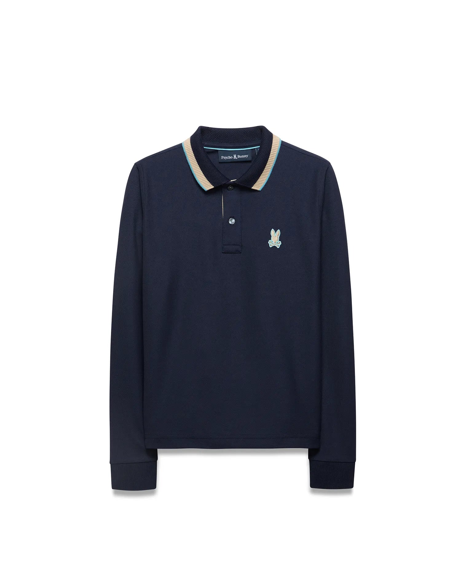 Psycho Bunny Kids Polo Shirts Grover Pique polo maniche lunghe blu