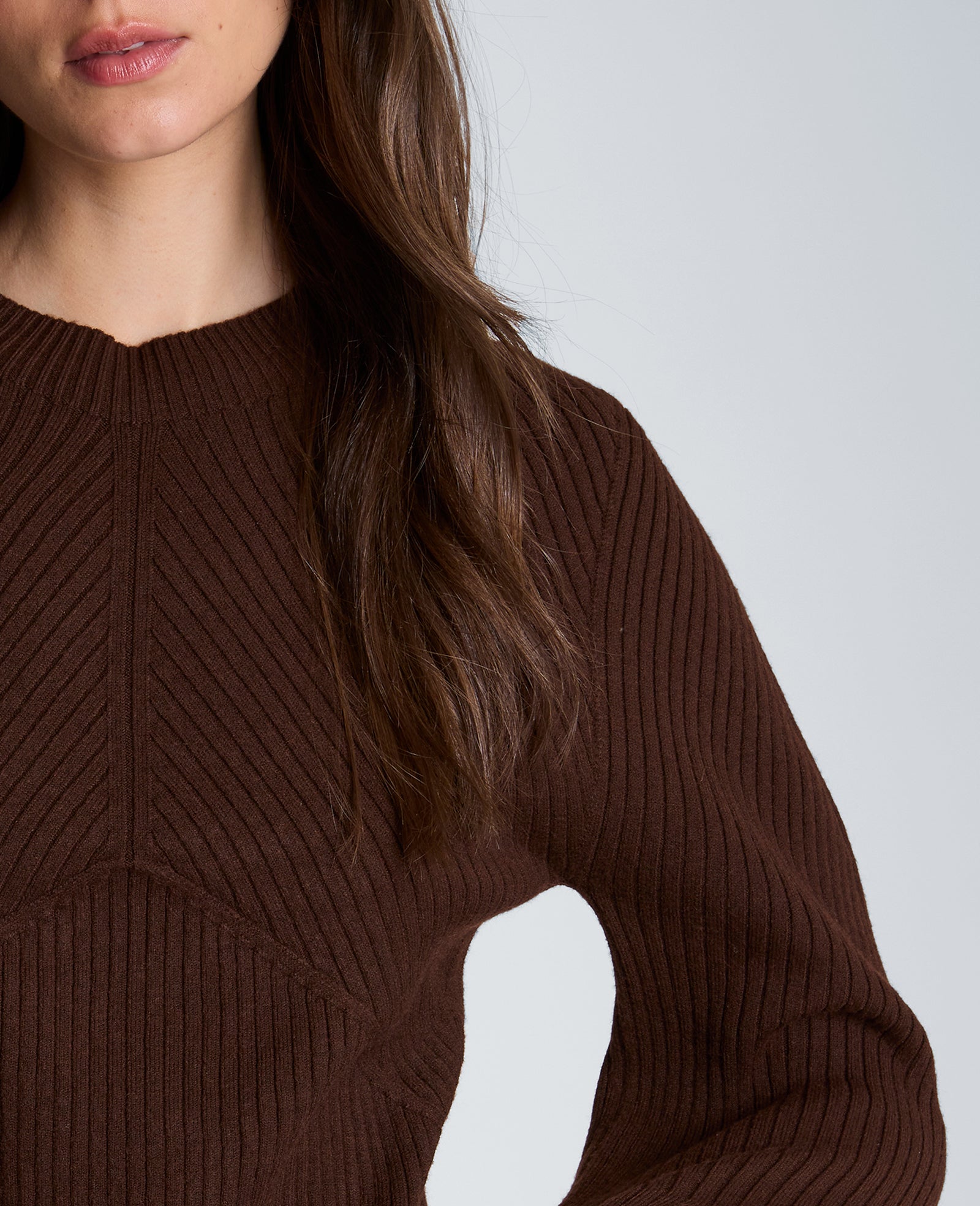 Kenneth Cole Reaction Clothing Mock Neck Seamless Traveling Ribbed Sweater maglia marrone XS-XL a coste