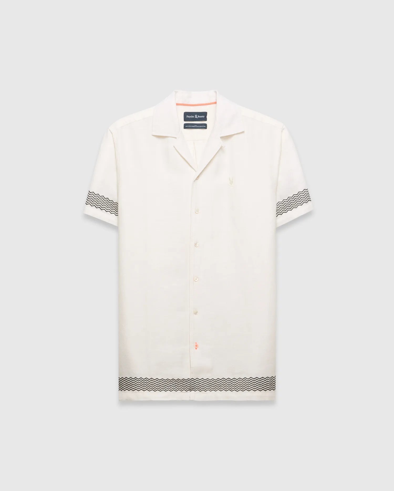 Psycho Bunny Men's Shirts Sunny Linen Shirt camicia bianca in lino e cotone