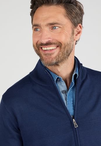 Damart Prêt-à-porter Gilet con cerniera a collo alto da uomo blu marino manica lunga