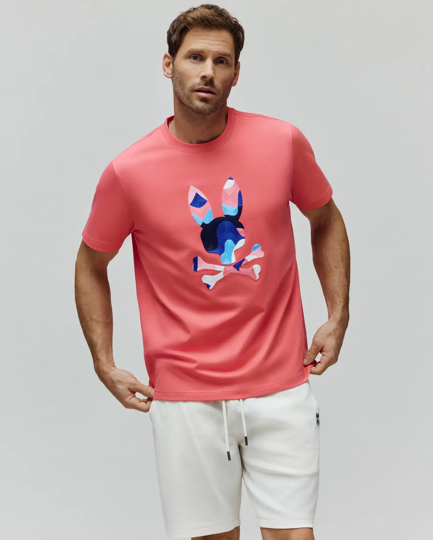 Psycho Bunny Men's Tees Ara Graphic Tee MT0200250 T-shirt corallo