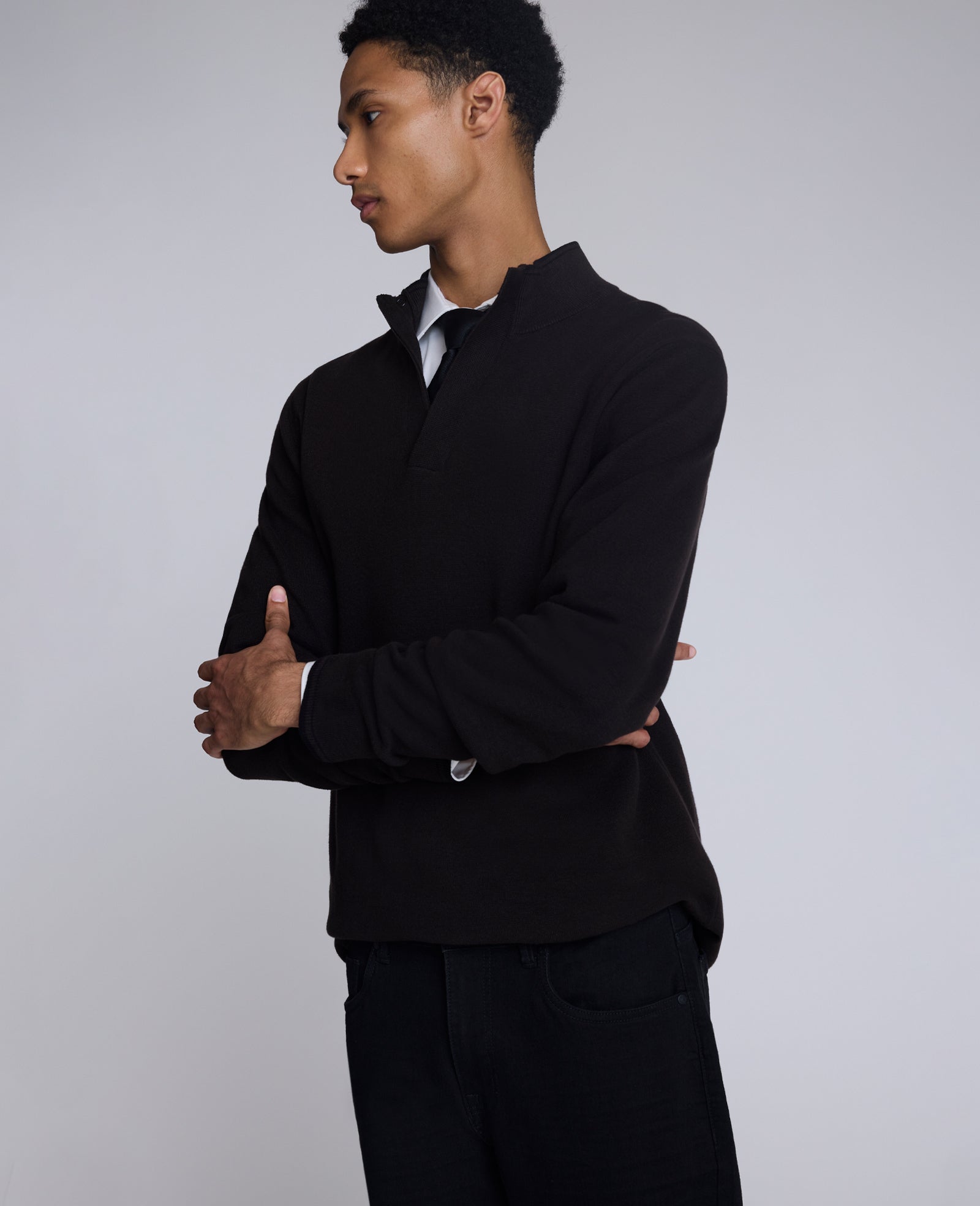 Kenneth Cole Reaction Clothing Quarterzip Pullover Sweater pullover marrone