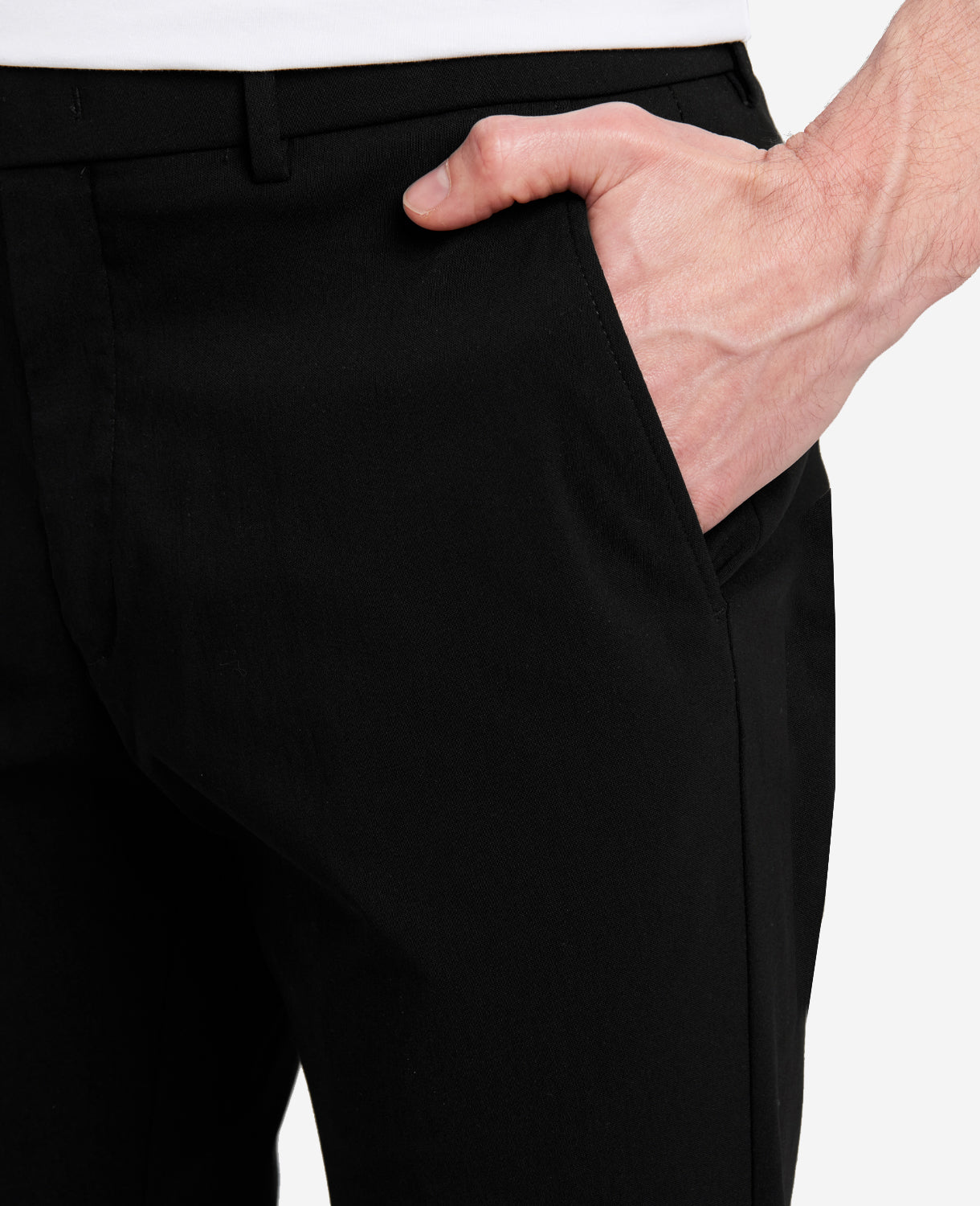 Kenneth Cole Reaction Stretch Twill Regular-Fit Flex Waistband Pant pantaloni neri