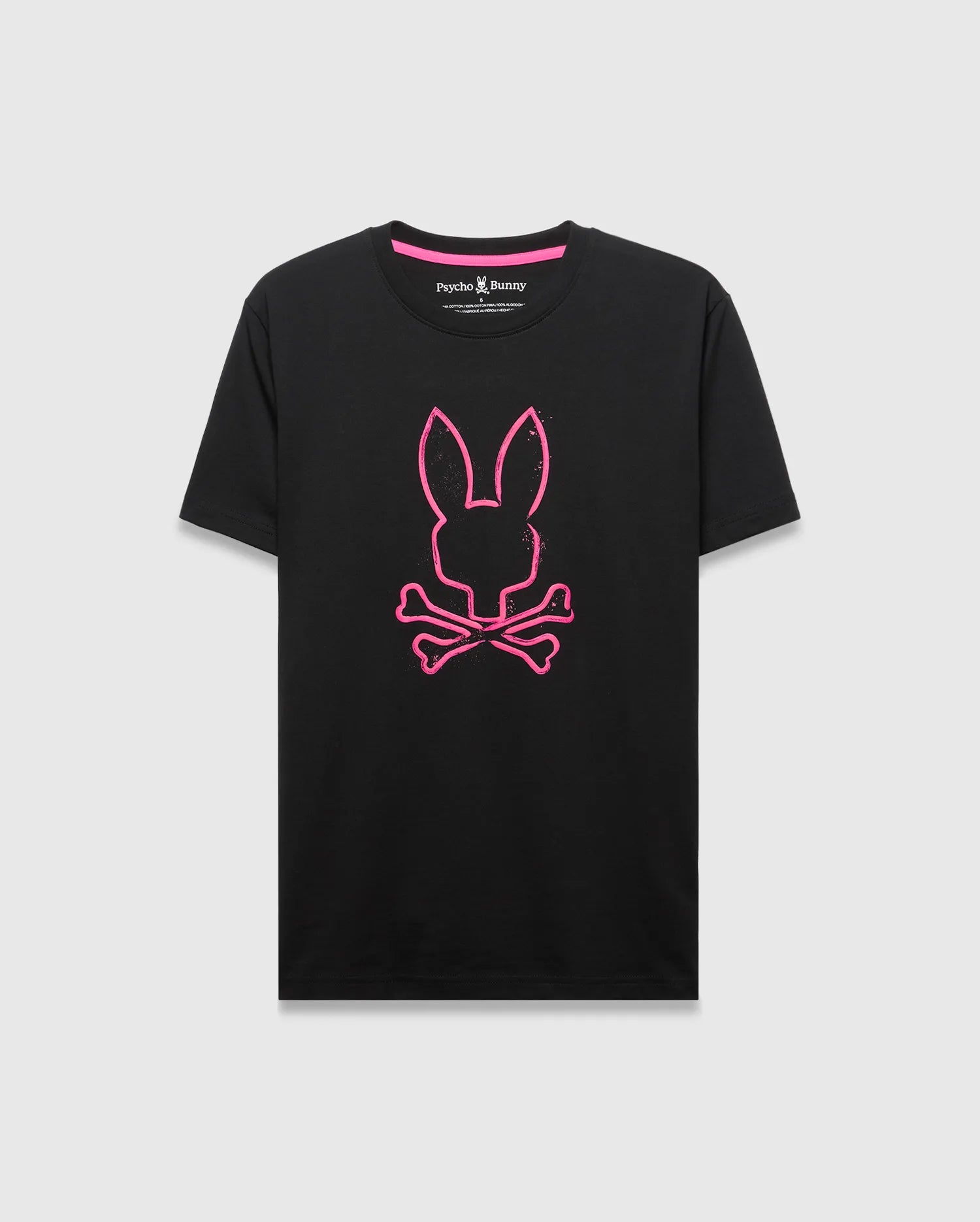 Psycho Bunny Big & Tall Duncan Graphic Tee T-shirt nera 1XL–6XL in Pima