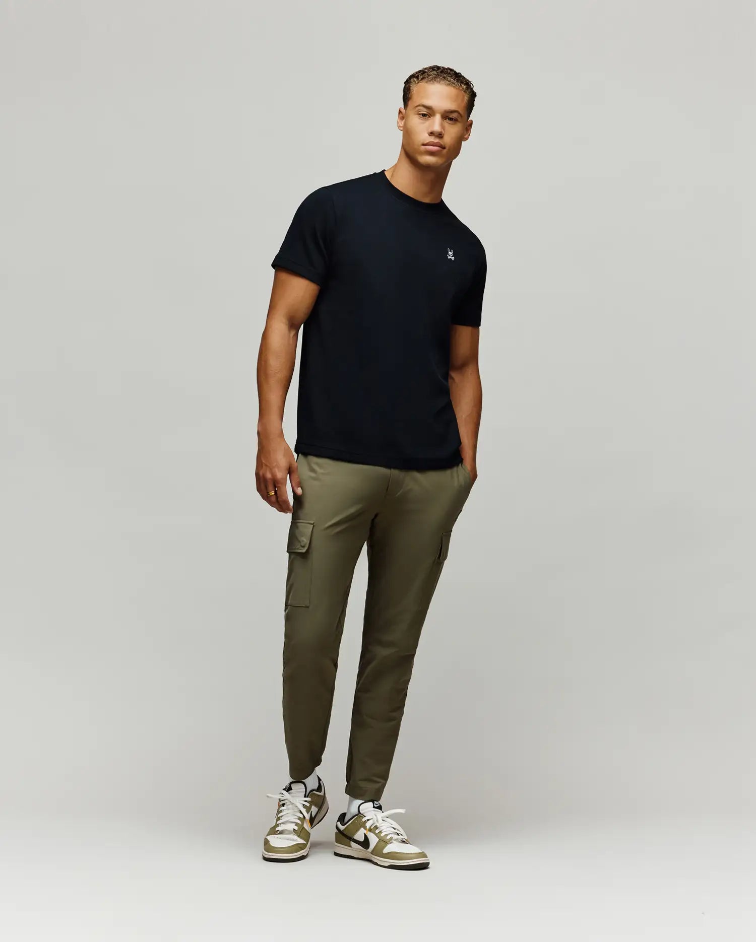 Psycho Bunny Men's Tees Maxton Waffle Tee MT0200325 T-shirt nera