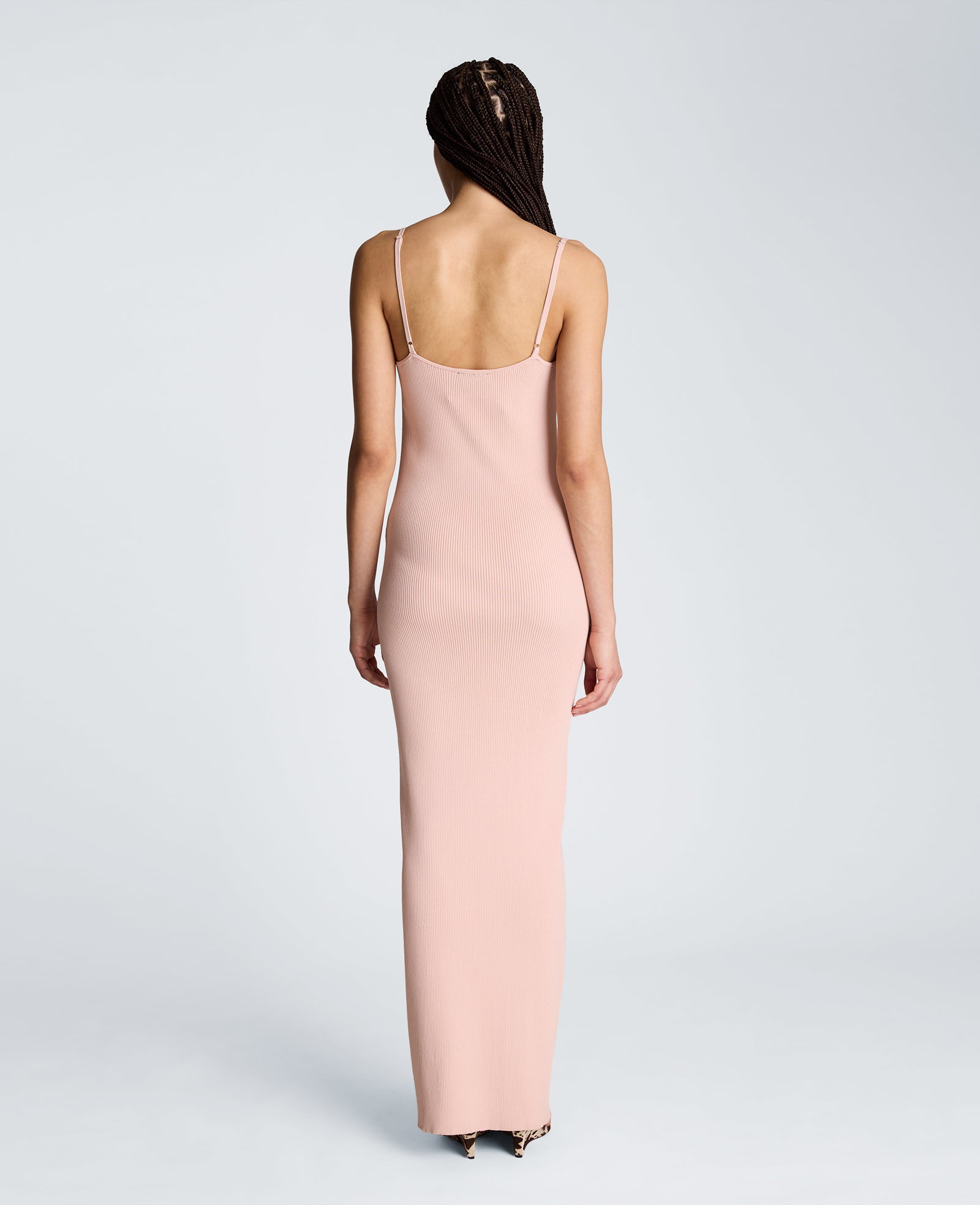 Kenneth Cole Reaction Ribbed Cami Sweater Dress abito lungo rosa XS-XL in maglia