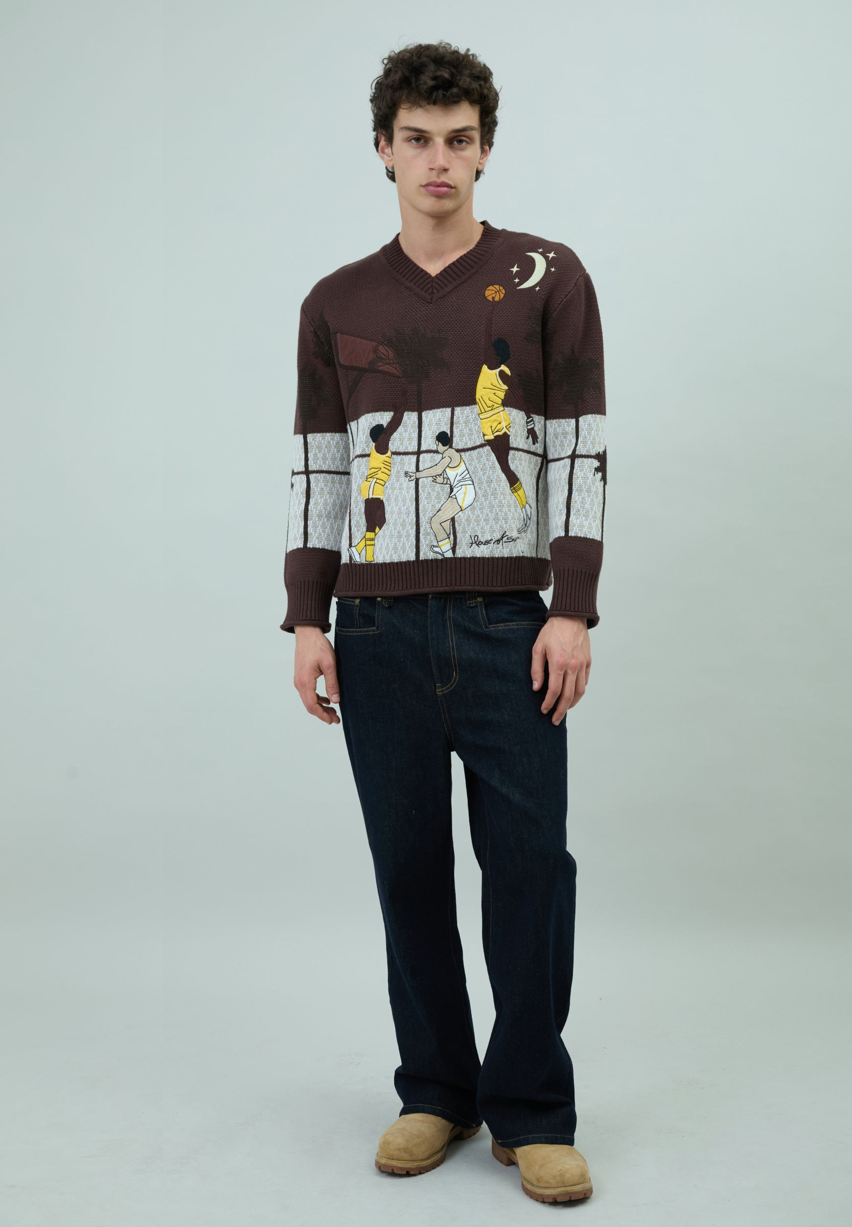 House Of Sunny Women's Knitwear SLAM DUNK WEST maglione jacquard unisex