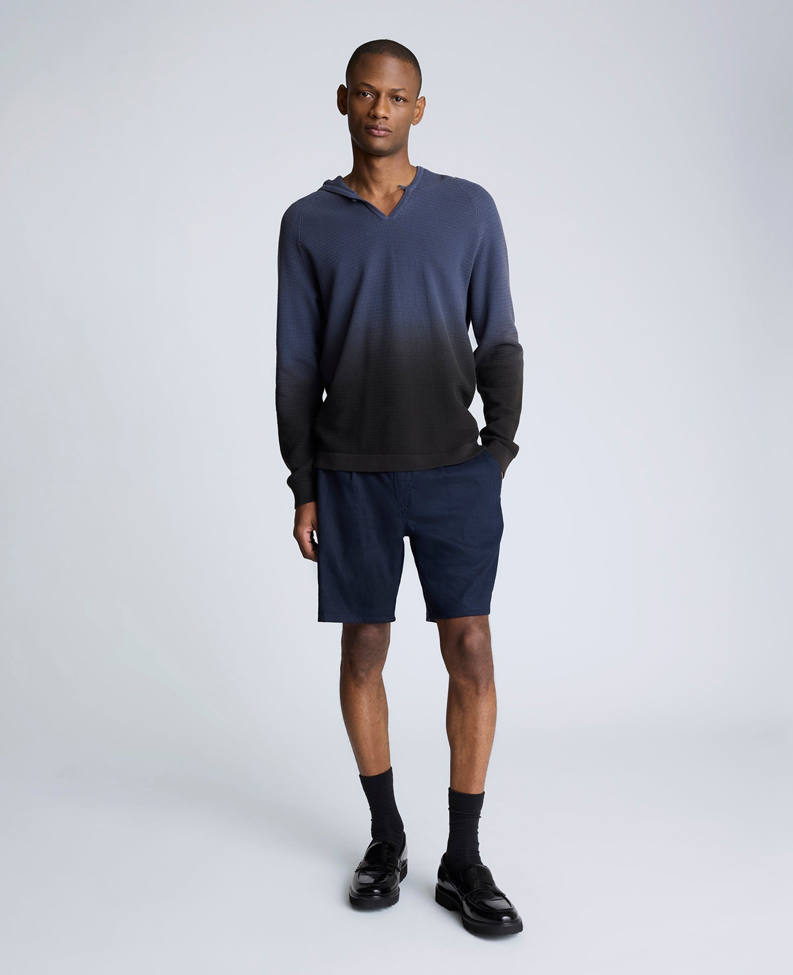 Kenneth Cole Reaction Performance Pleated Linen Short bermuda navy in lino